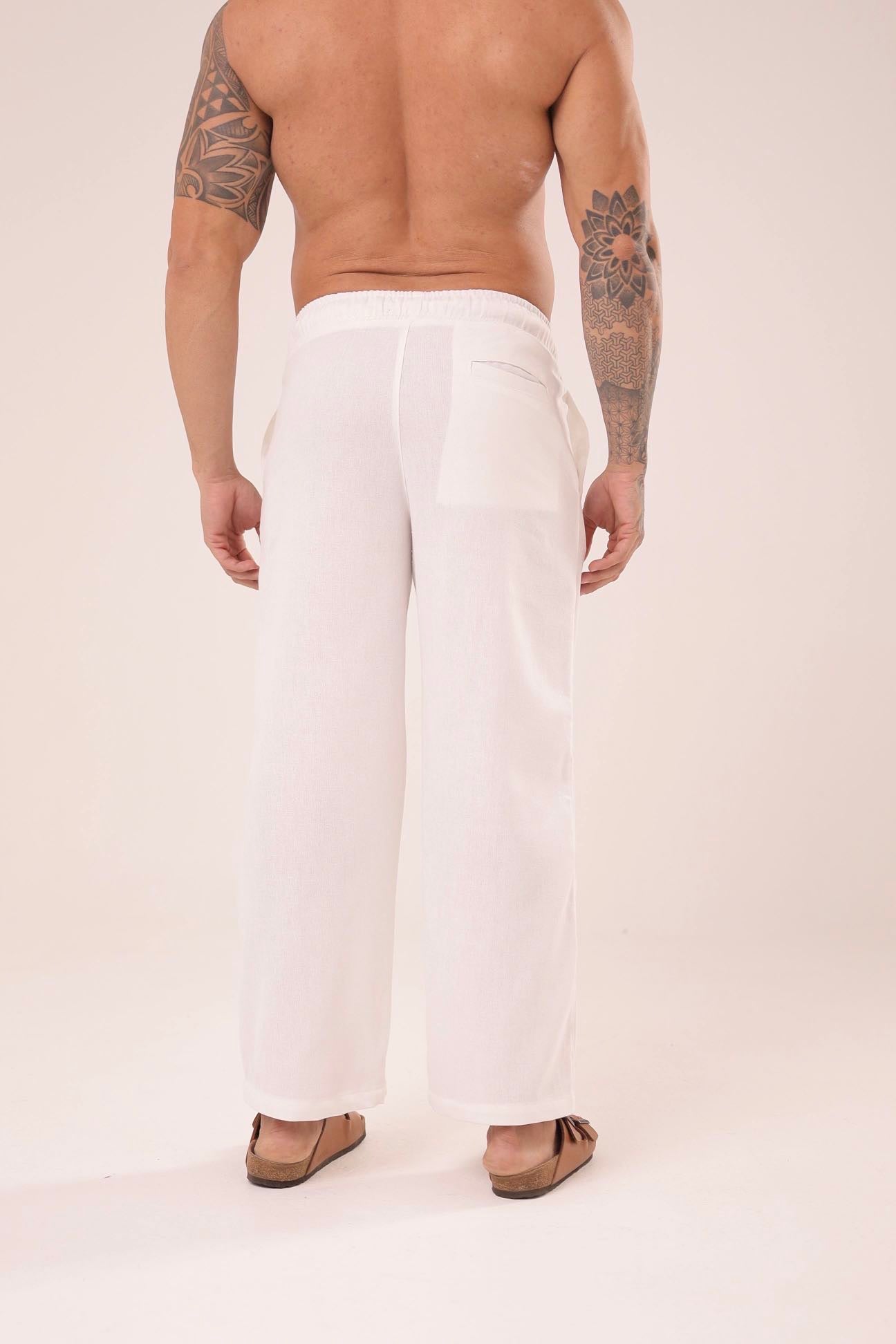 Calça Linho Reta Branca