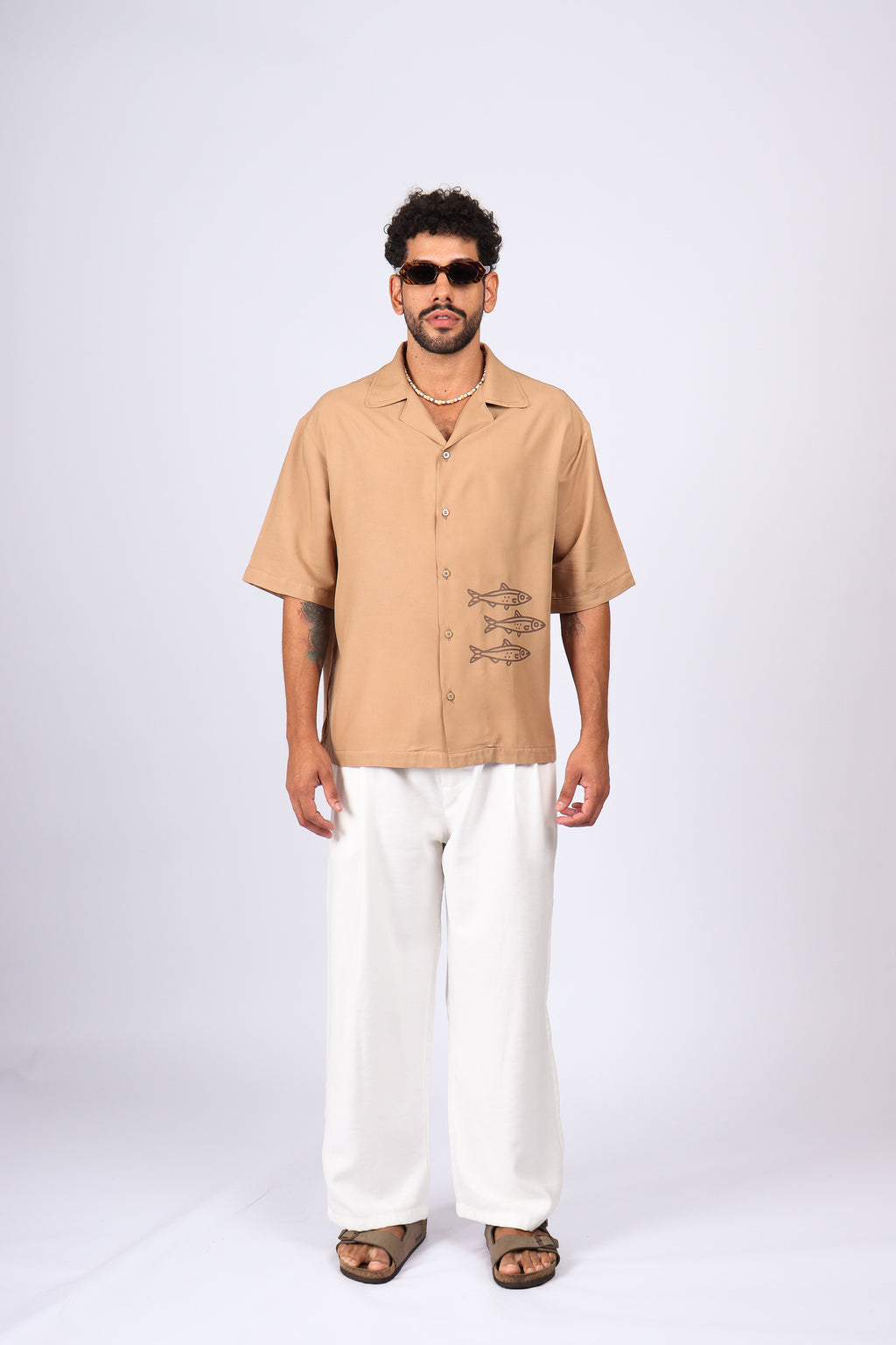 Camisa Peixes Bege