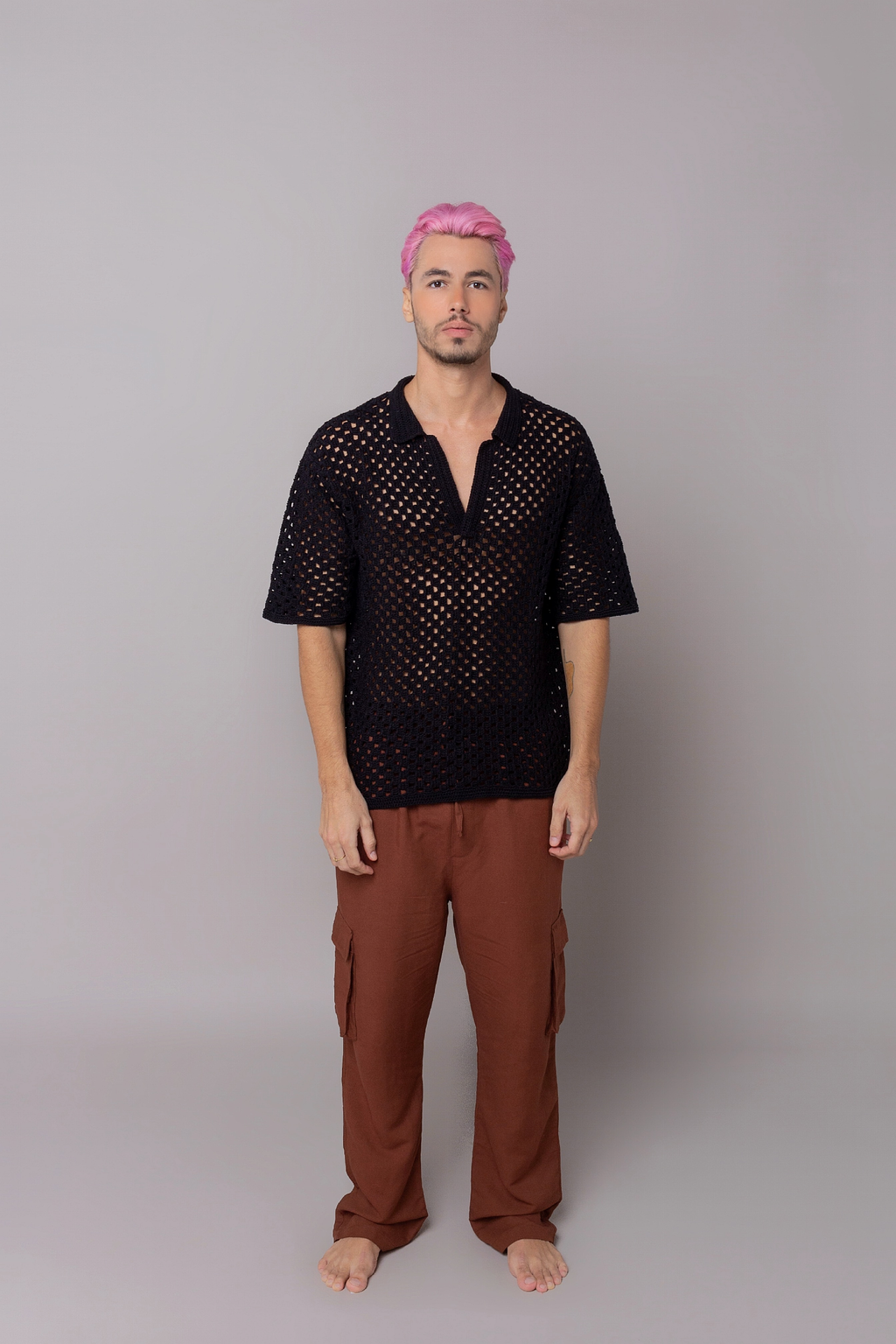 Camisa crochê Preta
