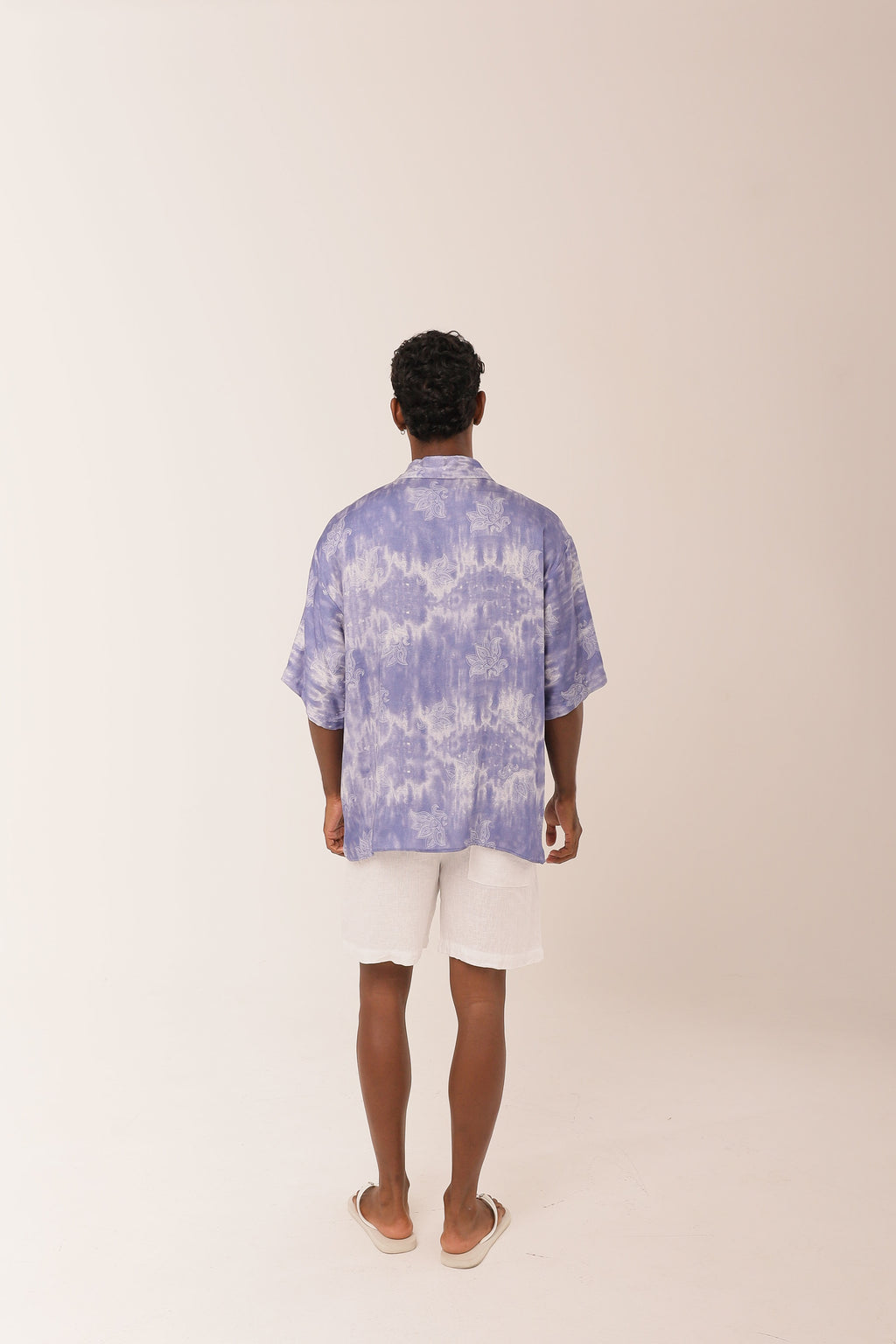Camisa Ampla Floral Lavanda