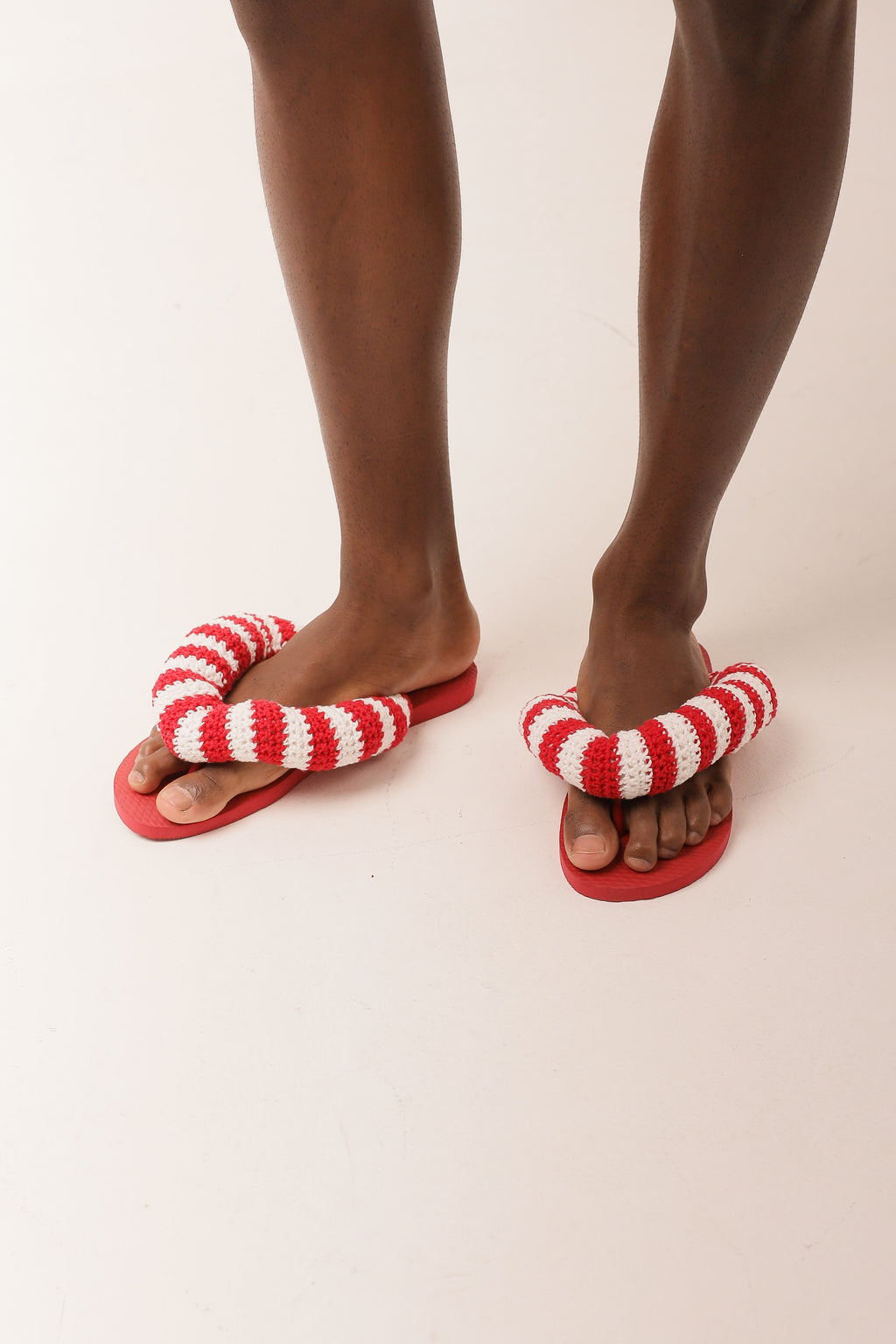 Chinelo Crochê Listra Vermelha
