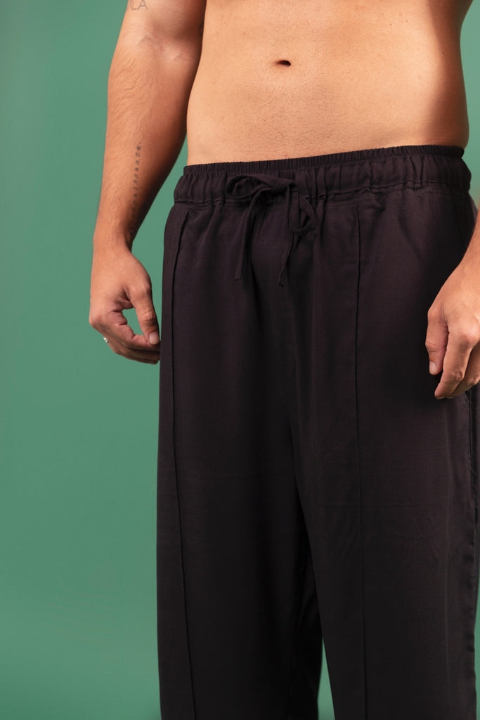 CALÇA VISCOSE NERVURA PRETA