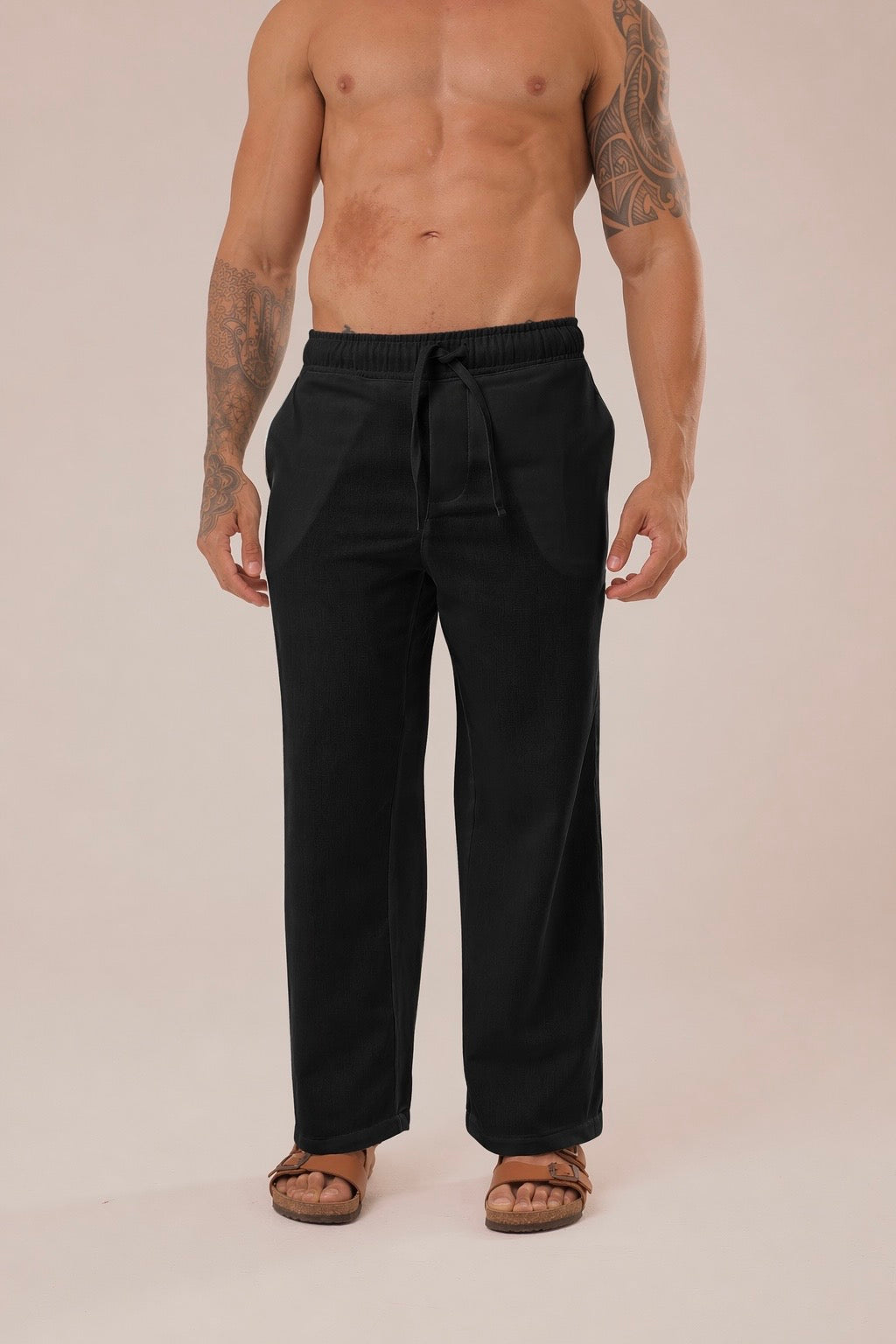 Calça Linho Reta Preta