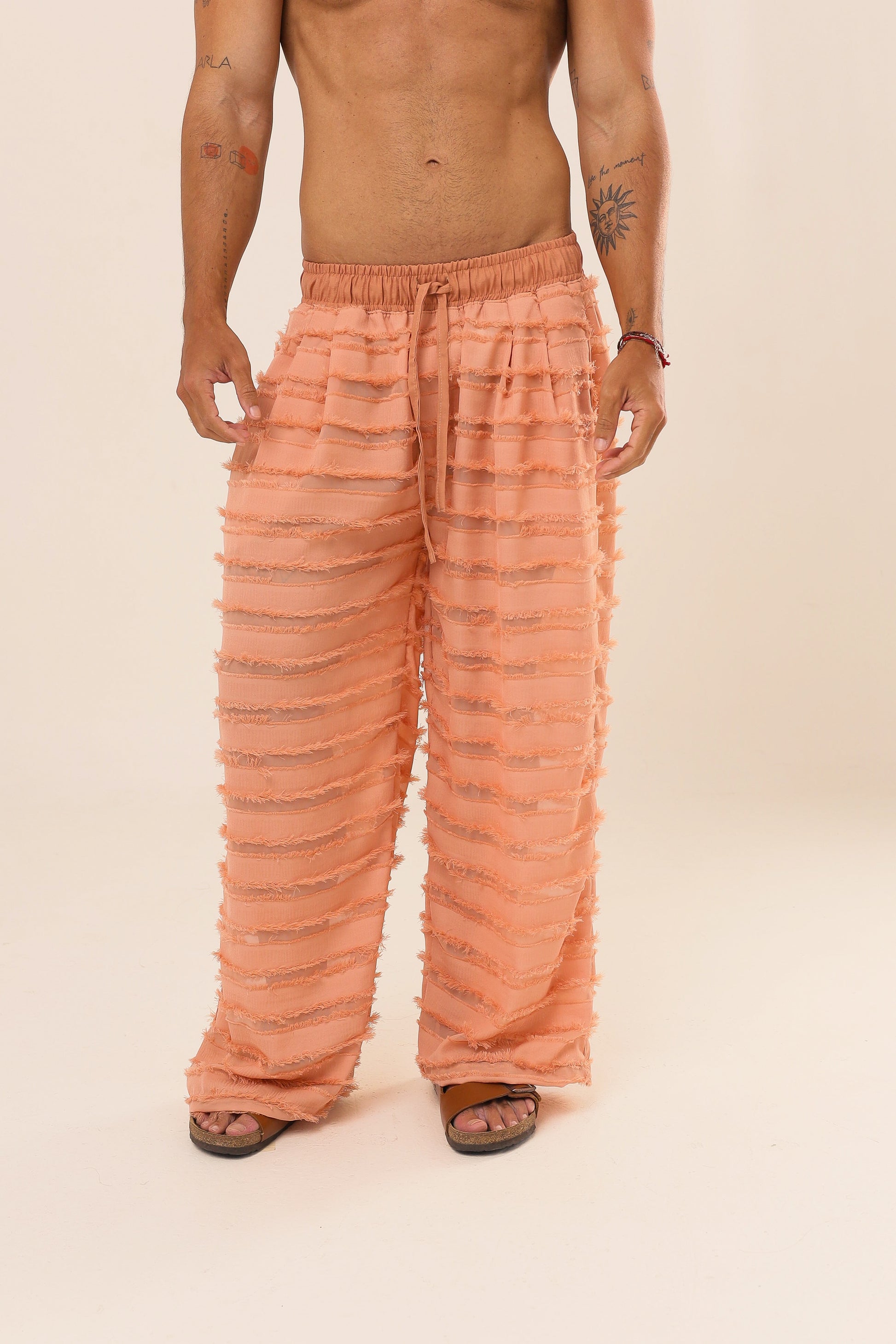 Calça Relax Textura Salmão