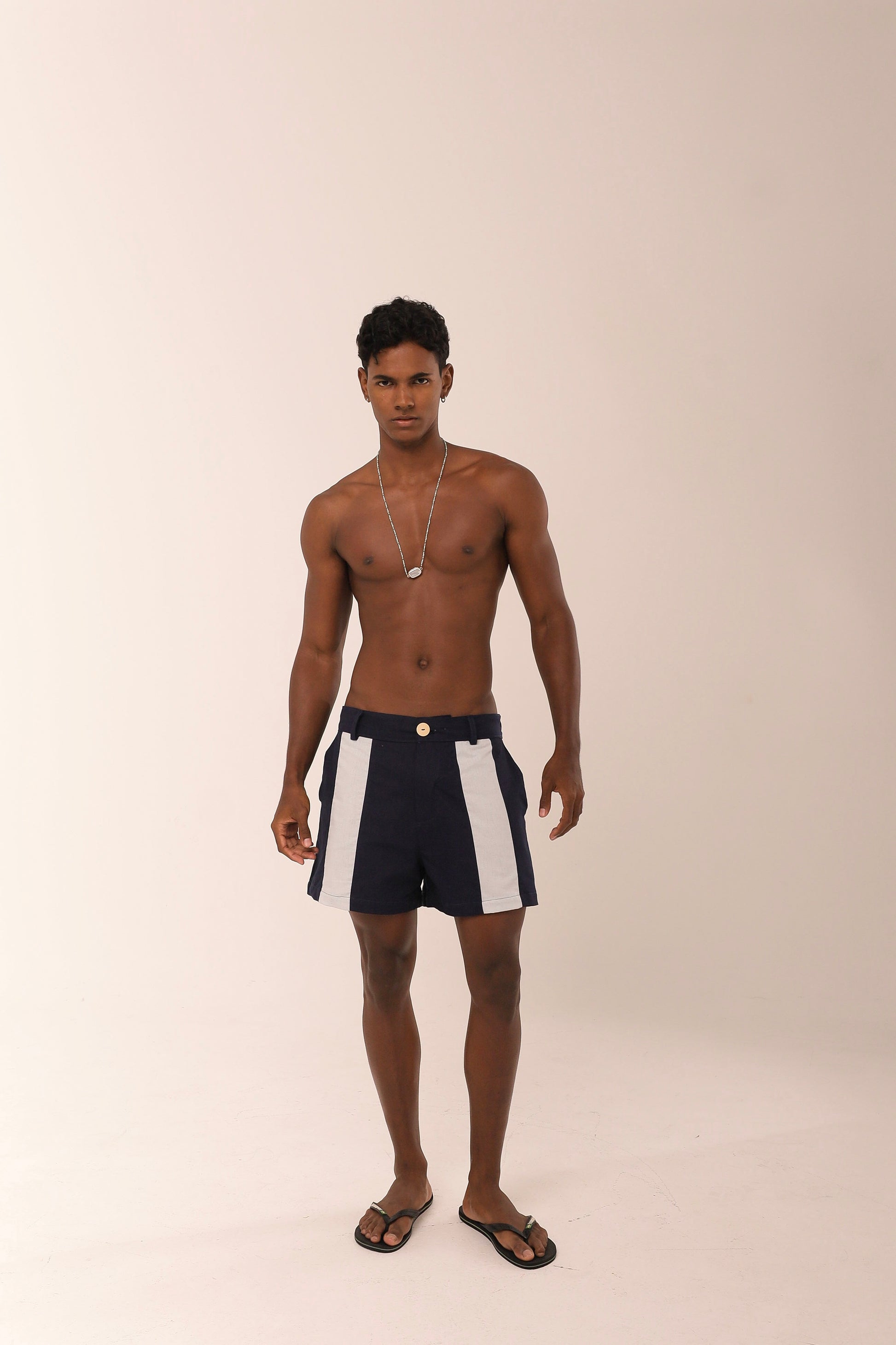 Short Linho Bicolor Marinho