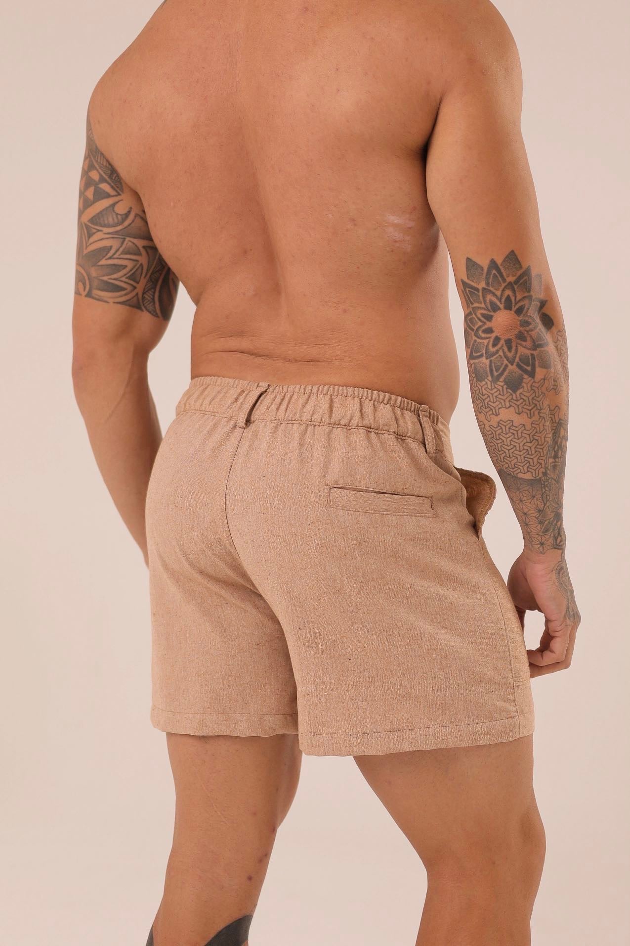 Short Linho Bolsão Areia ㅤ ㅤㅤㅤㅤㅤㅤㅤㅤㅤㅤㅤ