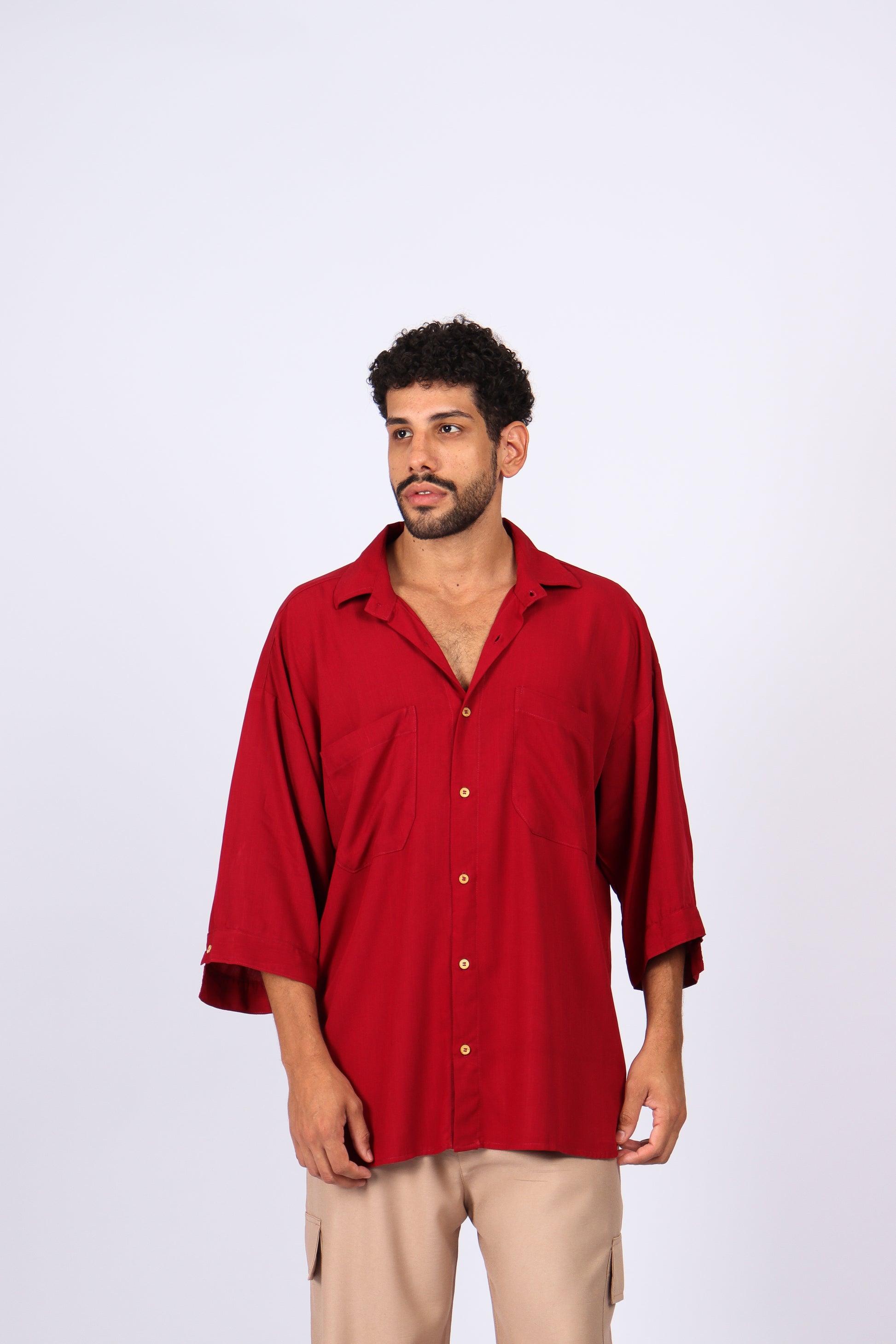 Camisa Oversized de Viscoseㅤㅤㅤㅤ