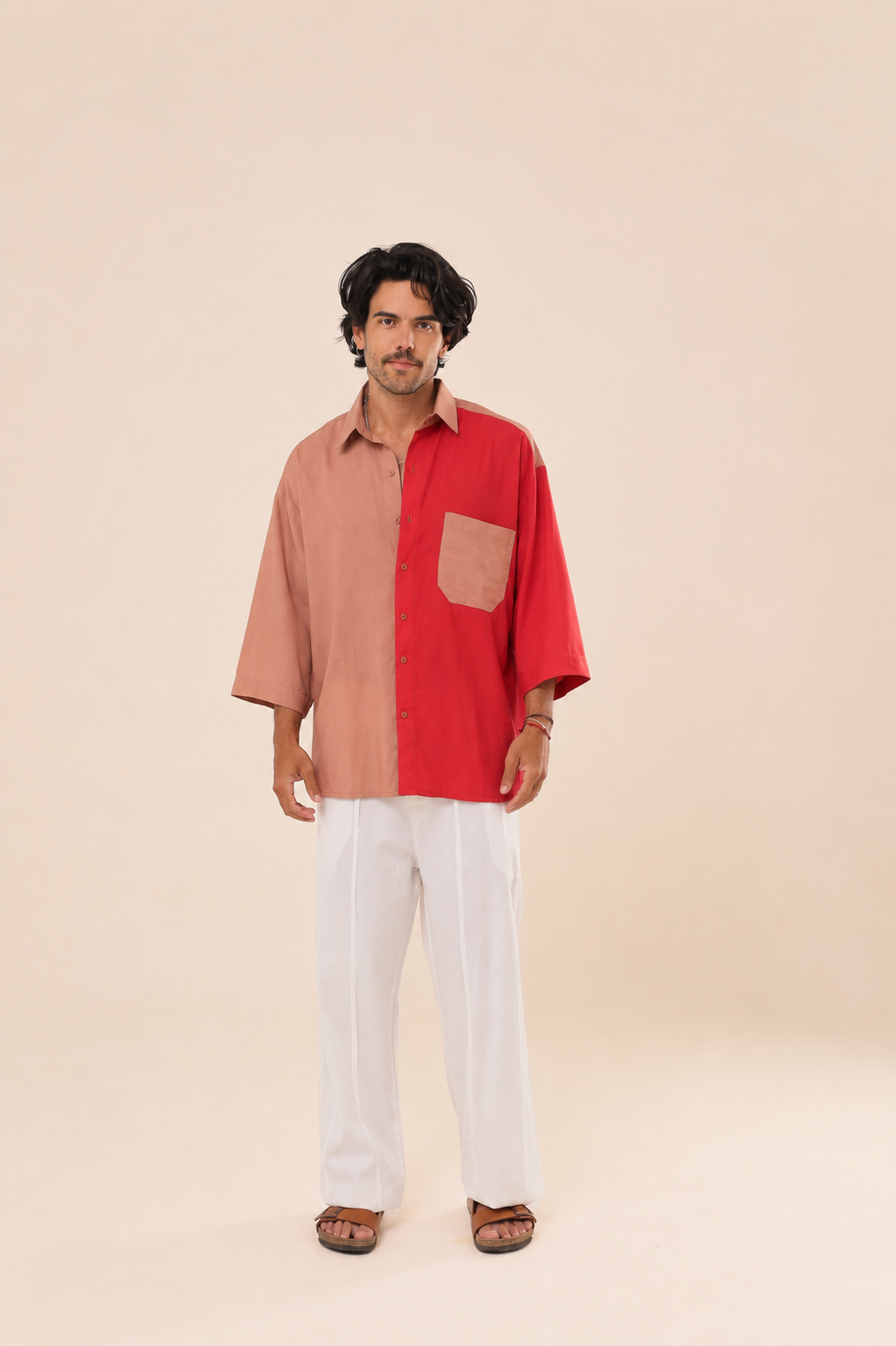 Camisa Oversized Recorte Telha
