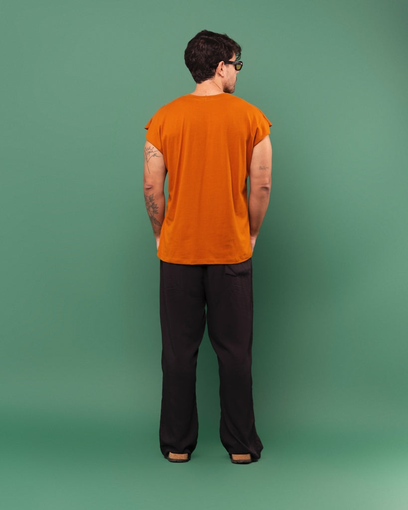 CALÇA VISCOSE NERVURA PRETA
