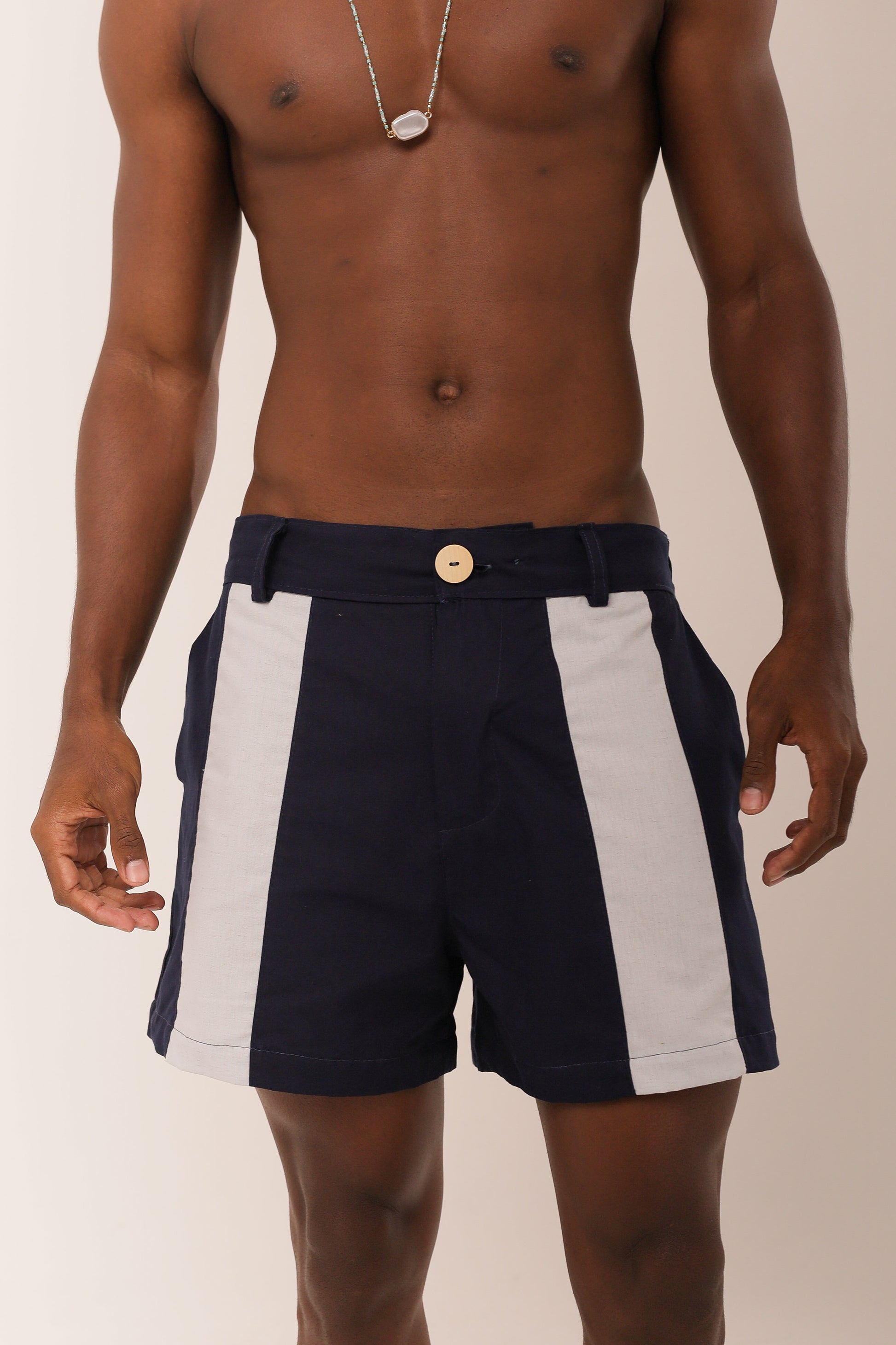 Short Linho Bicolor Marinho