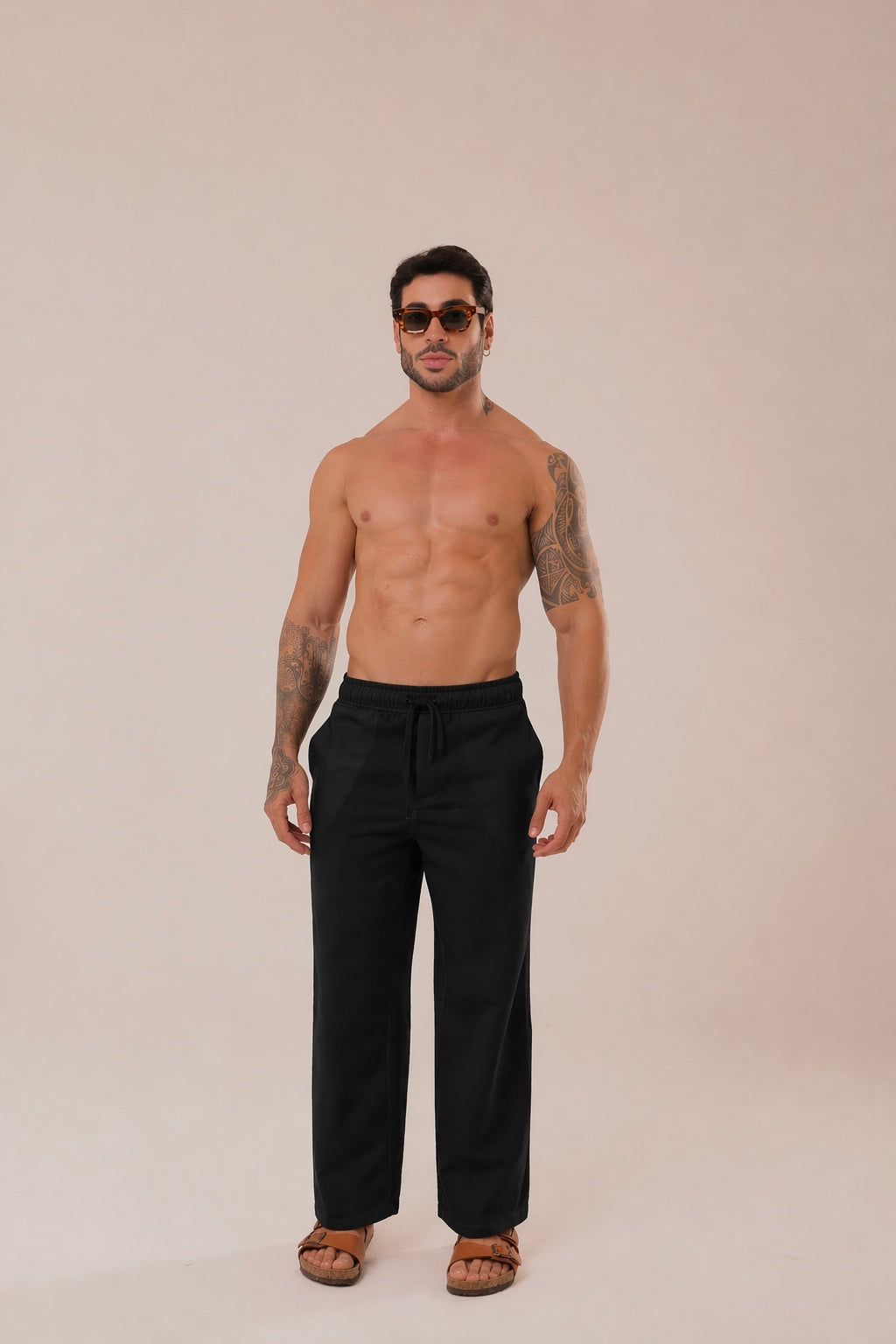 Calça Linho Reta Preta