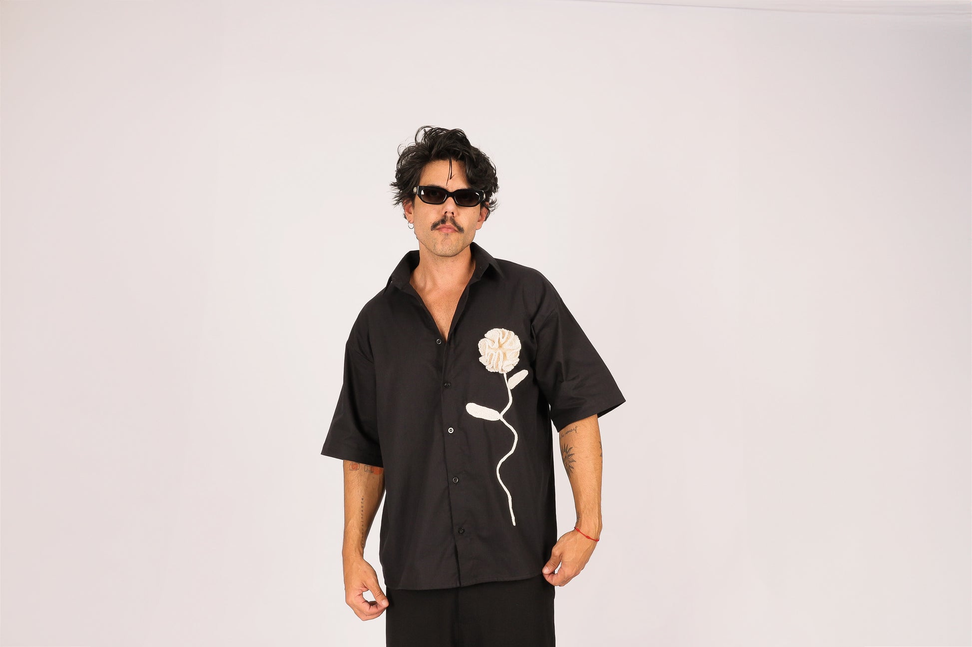 Camisa Linho Rosa Crochê