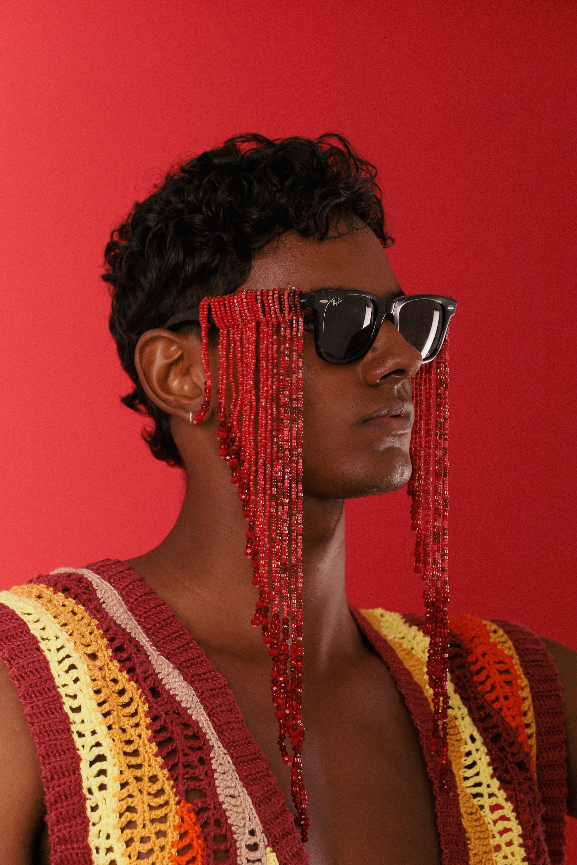 Luva de Óculos Franjas Vermelha