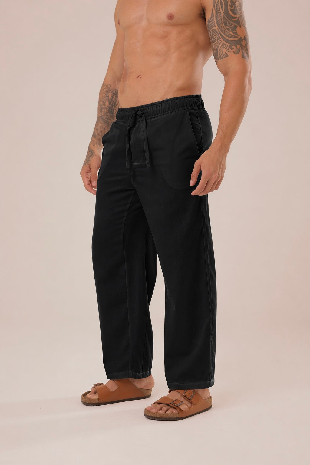 Calça Linho Reta Preta