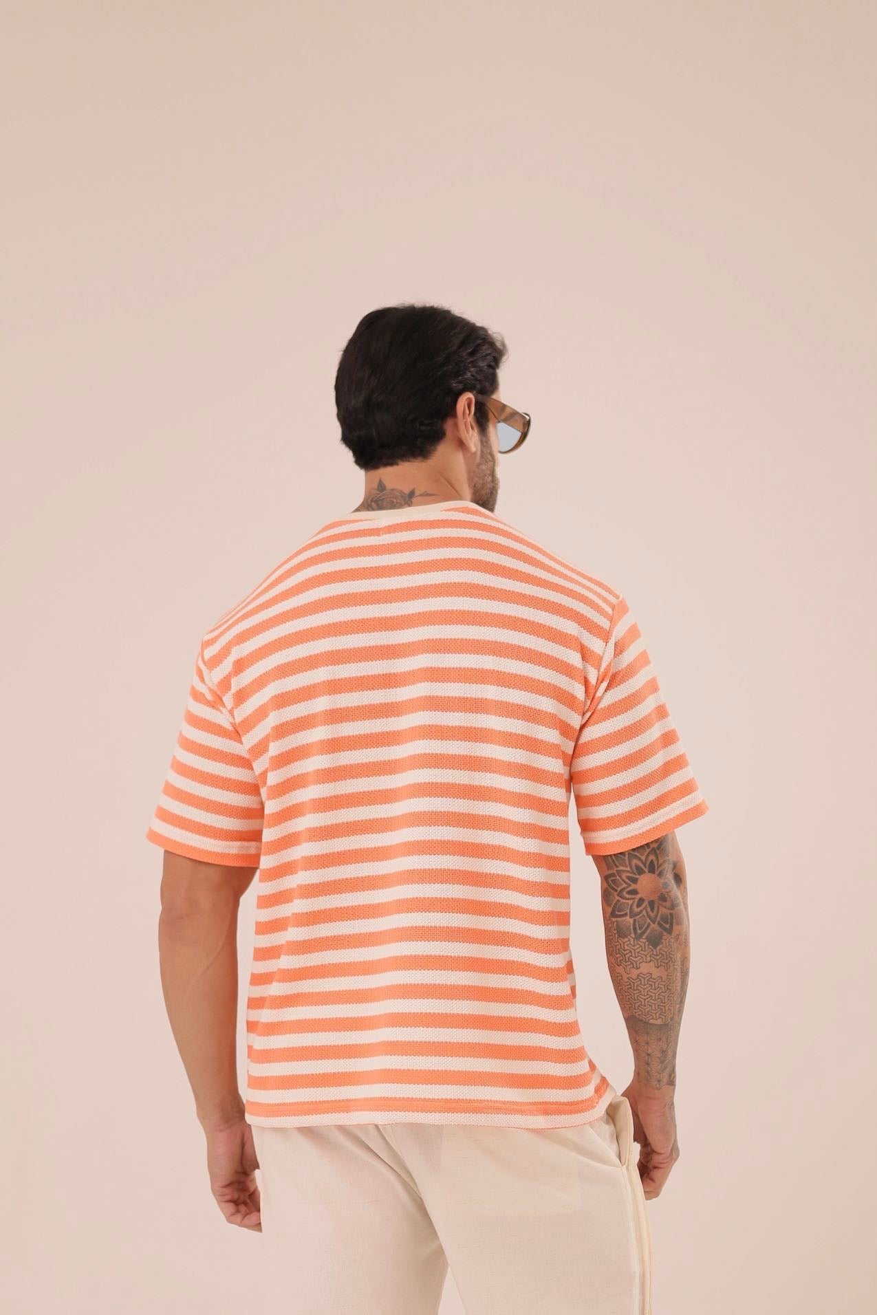 T-shirt Listras Laranjaㅤ ㅤㅤㅤㅤㅤㅤㅤㅤㅤㅤㅤ