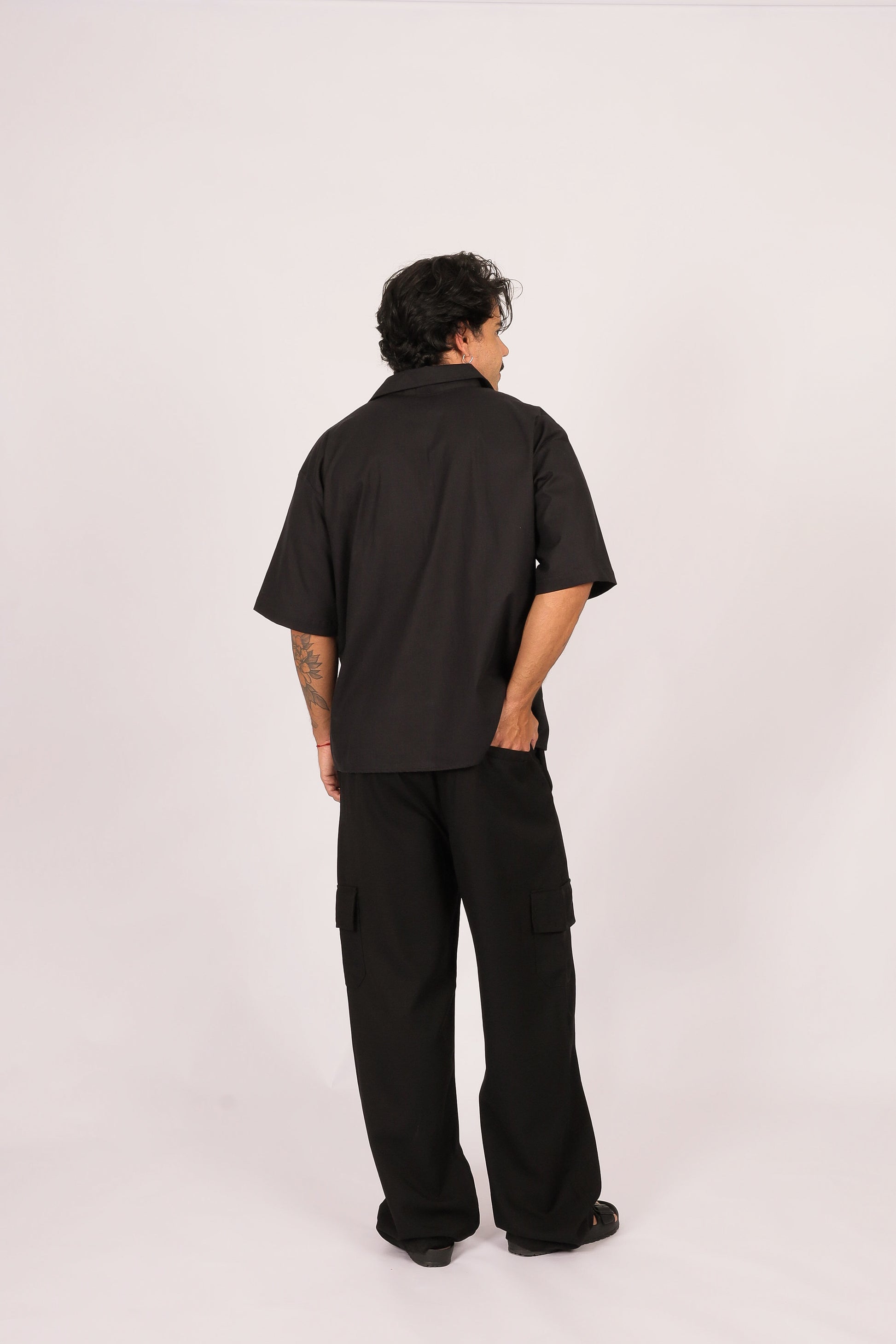 Camisa Linho Rosa Crochê