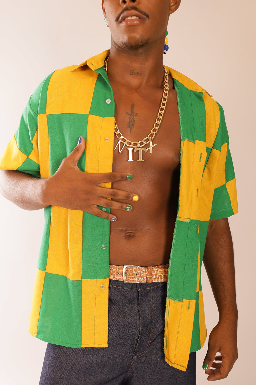 Camisa Linho Mosaico Brasileiro
