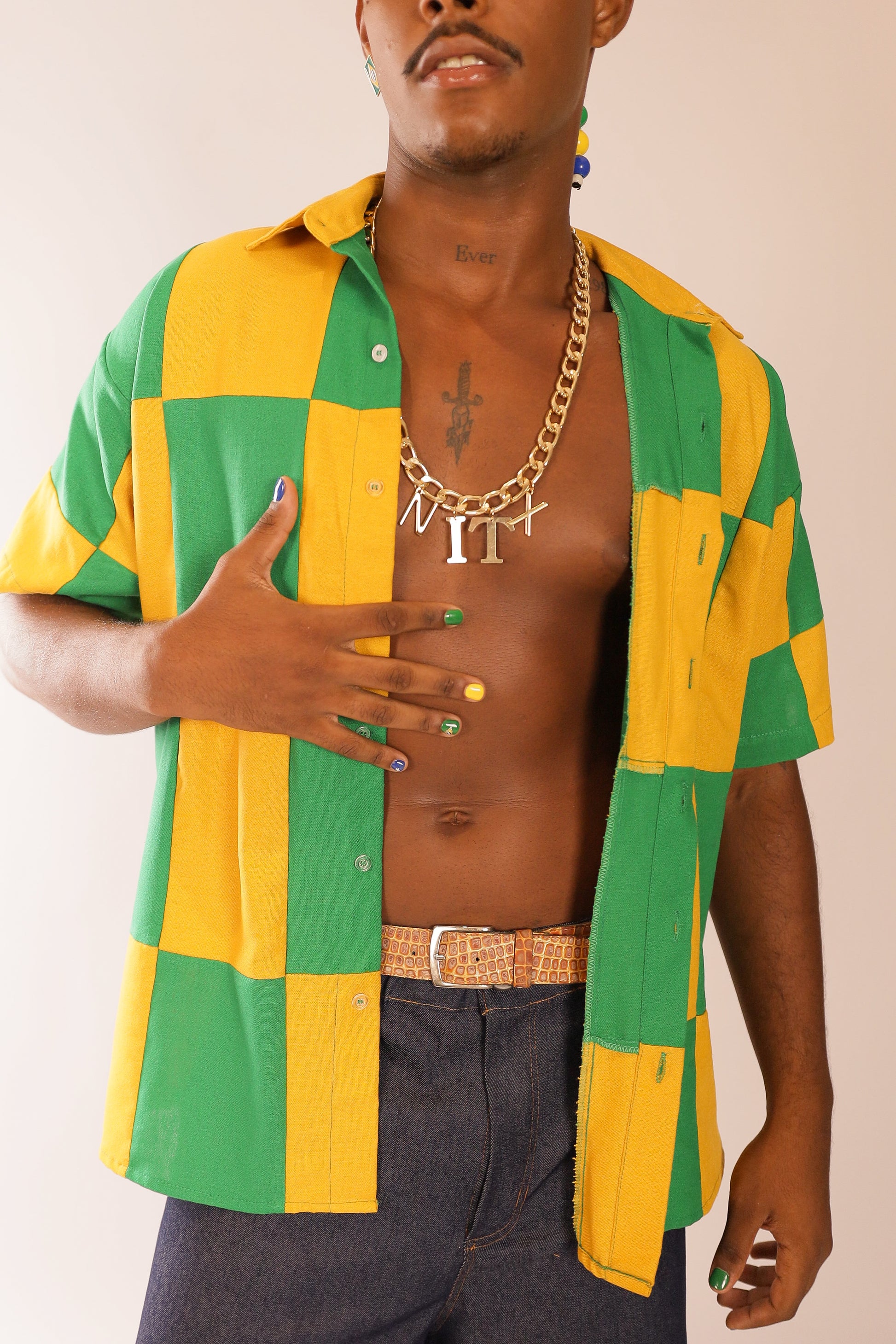 Camisa Linho Mosaico Brasileiro
