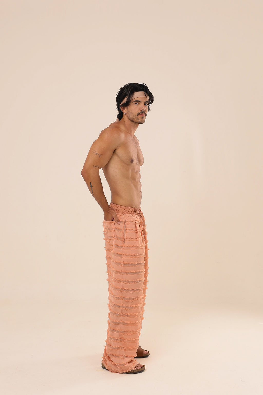 Calça Relax Textura Salmão