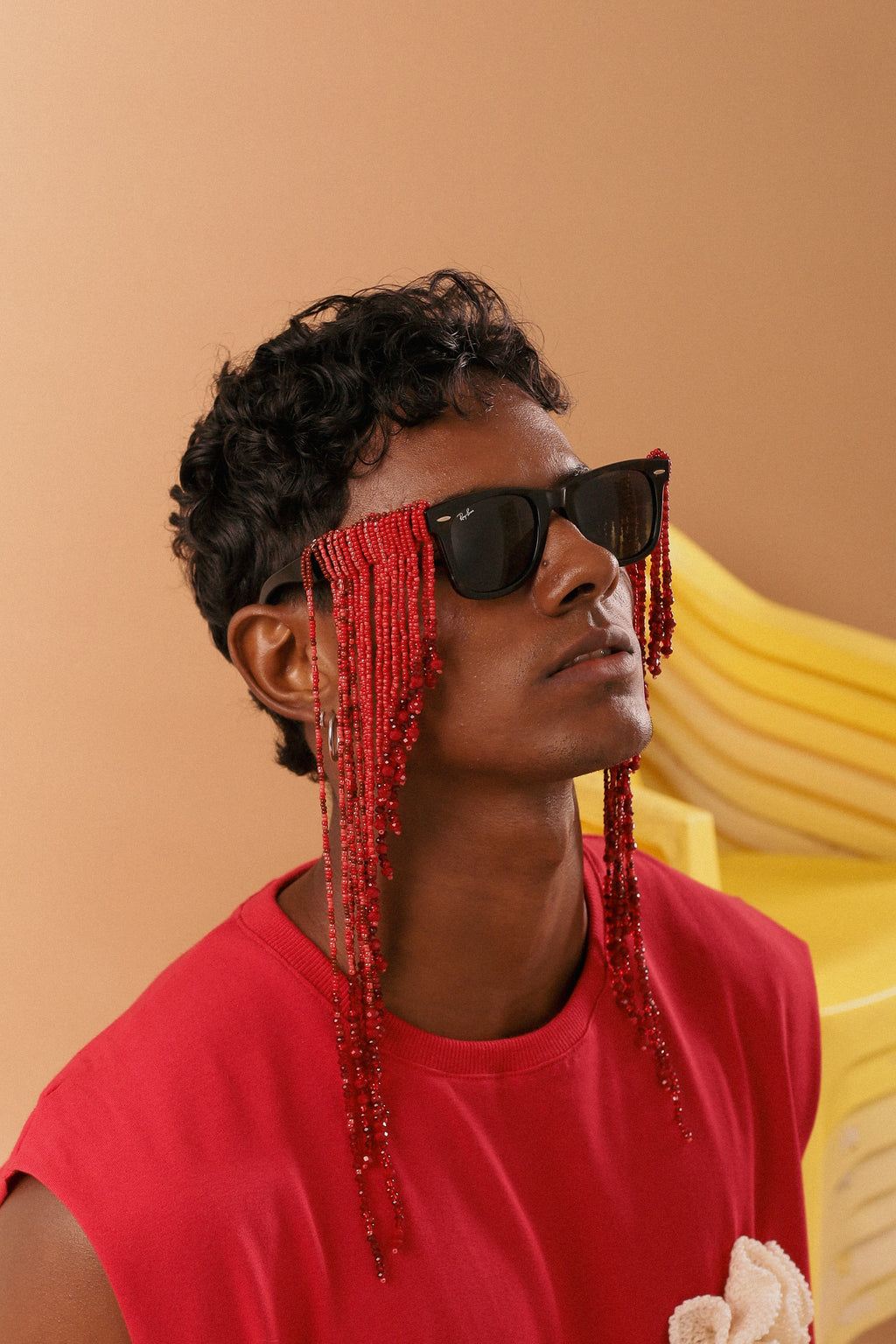 Luva de Óculos Franjas Vermelha