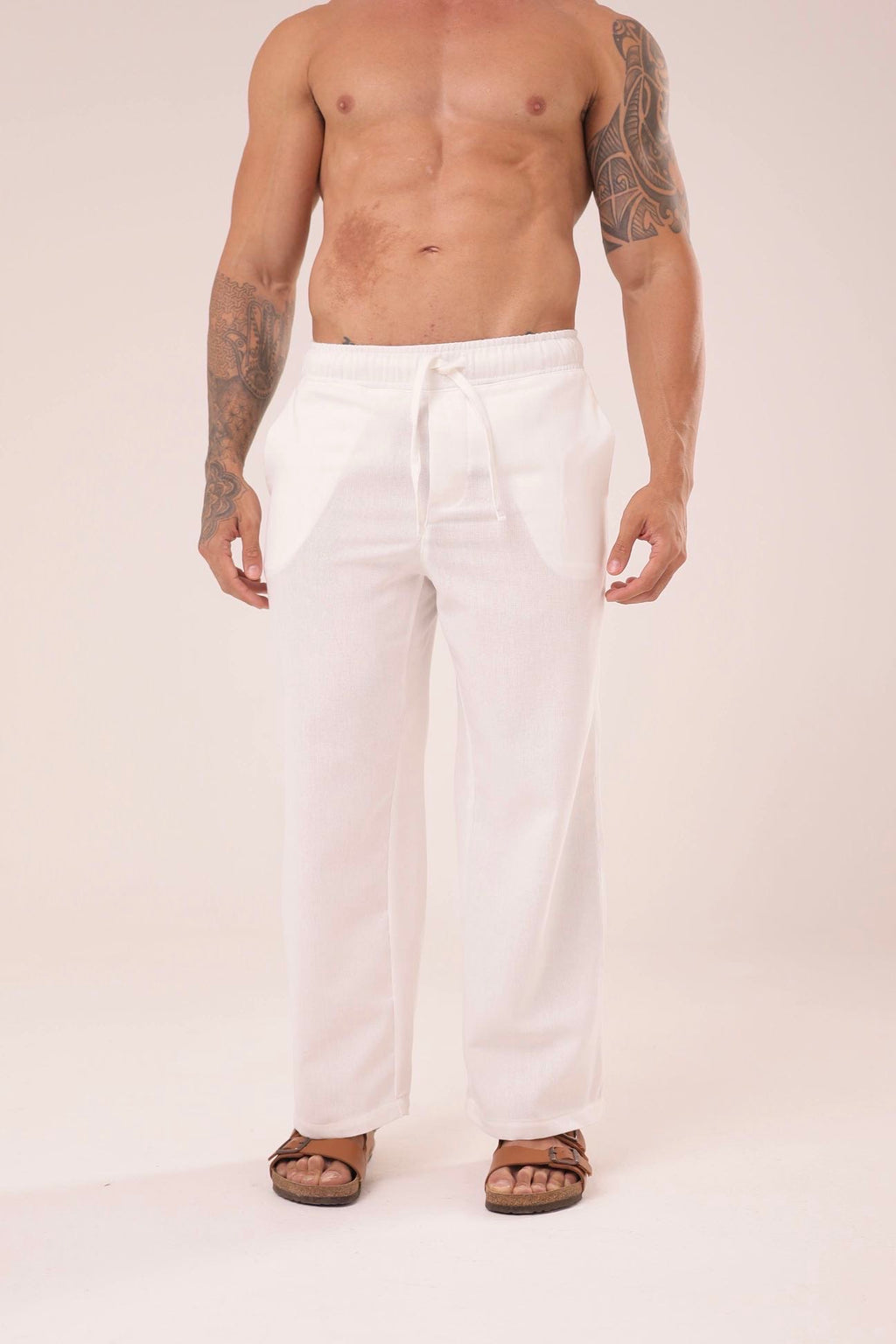 Calça Linho Reta Branca