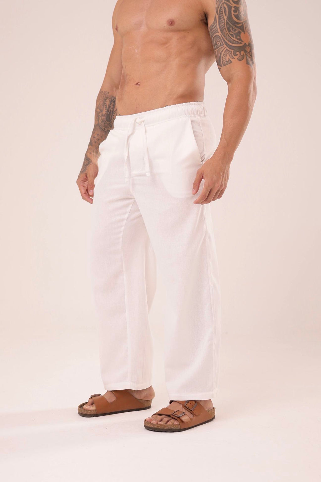 Calça Linho Reta Branca