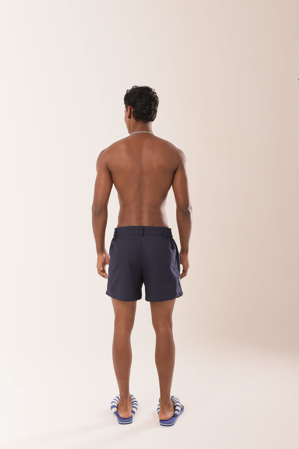 Short Linho Bicolor Marinho