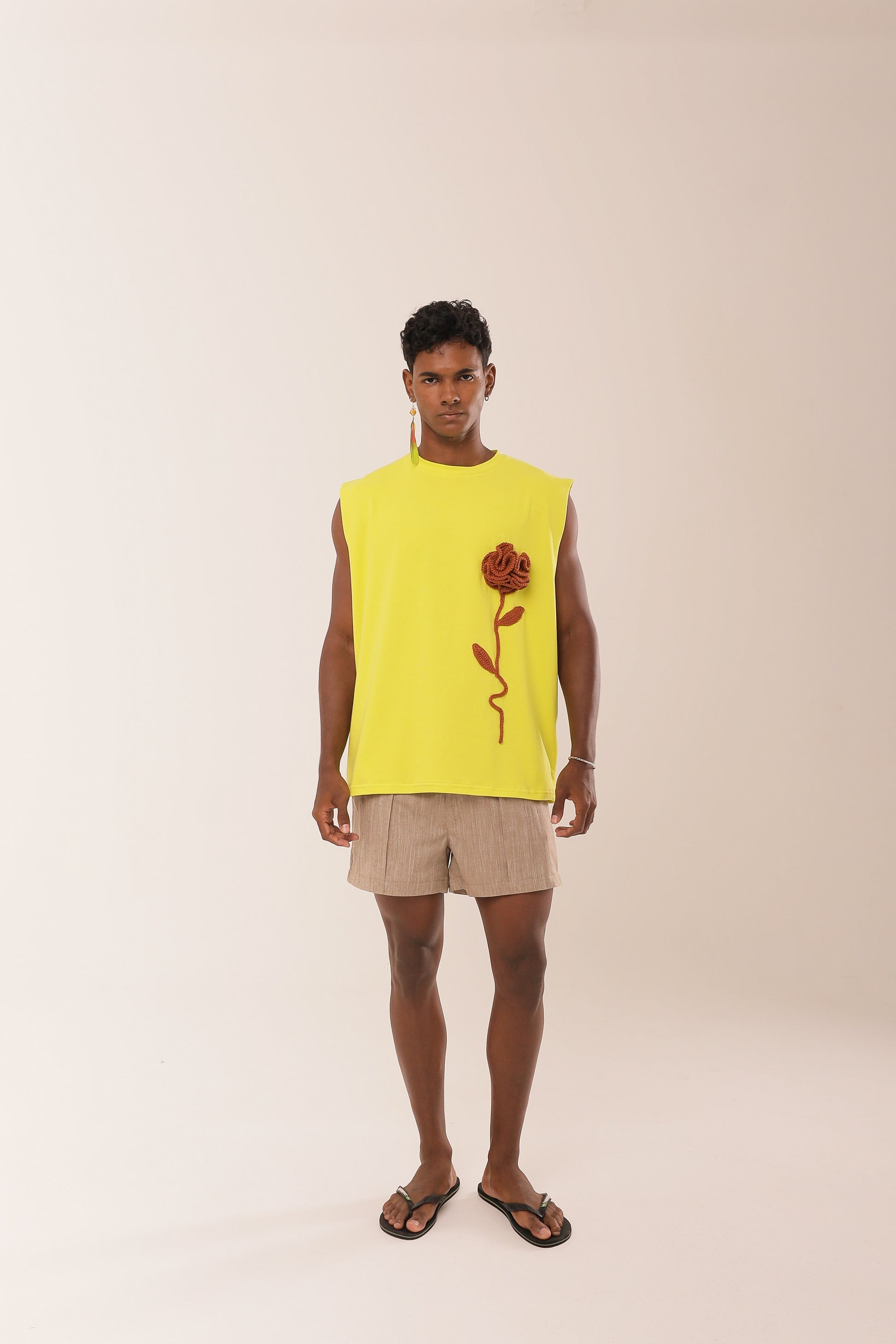 Regata Rosa Crochê Verde Lima