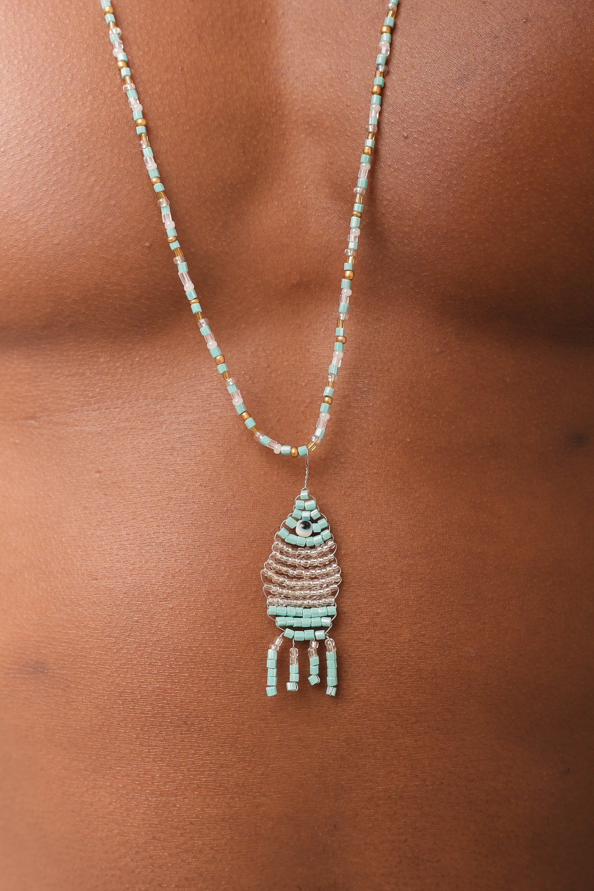 Colar Longo Peixe Turquesa