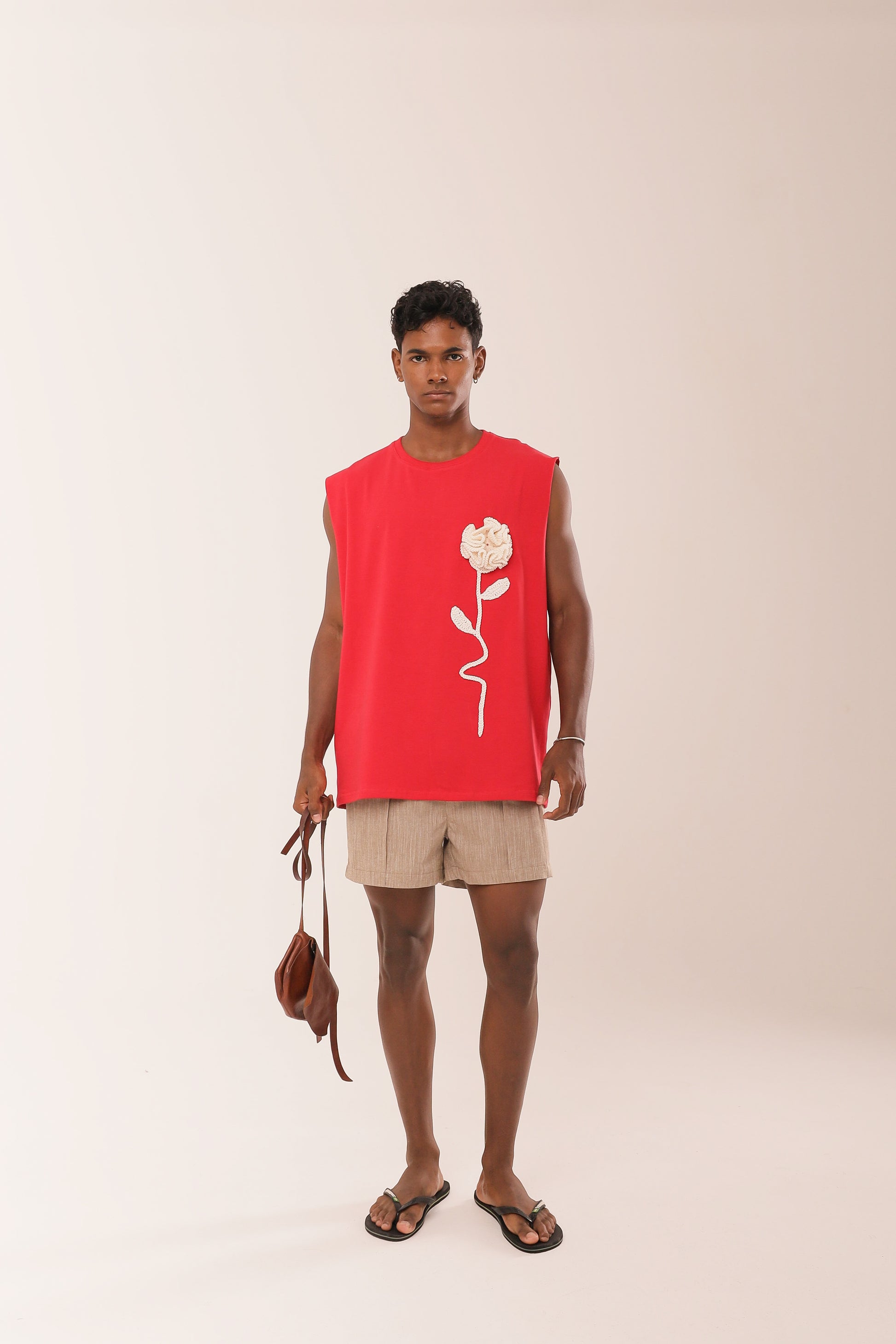 Short Linho Nervuras Areia