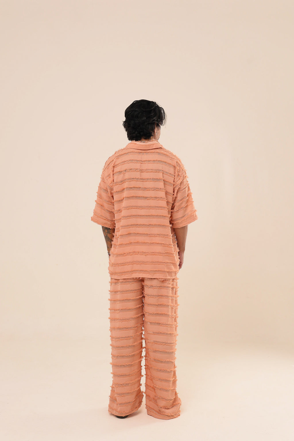 Camisa Ampla Textura Salmão