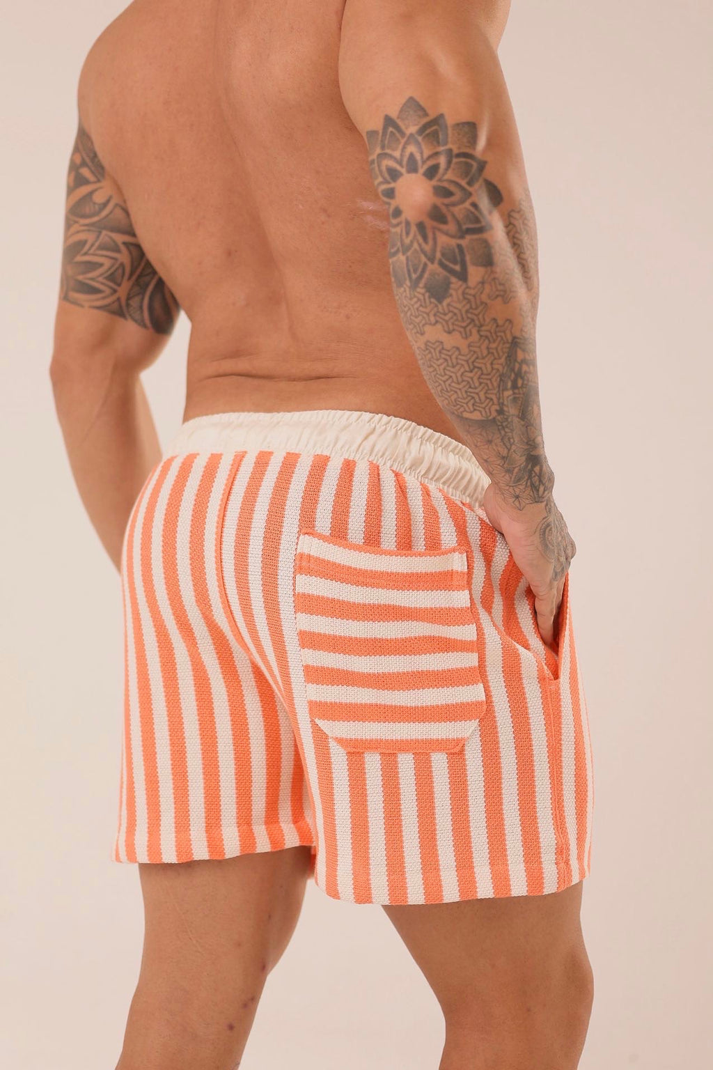 Short Listrado Laranjaㅤ ㅤㅤㅤㅤㅤㅤㅤㅤㅤㅤㅤ