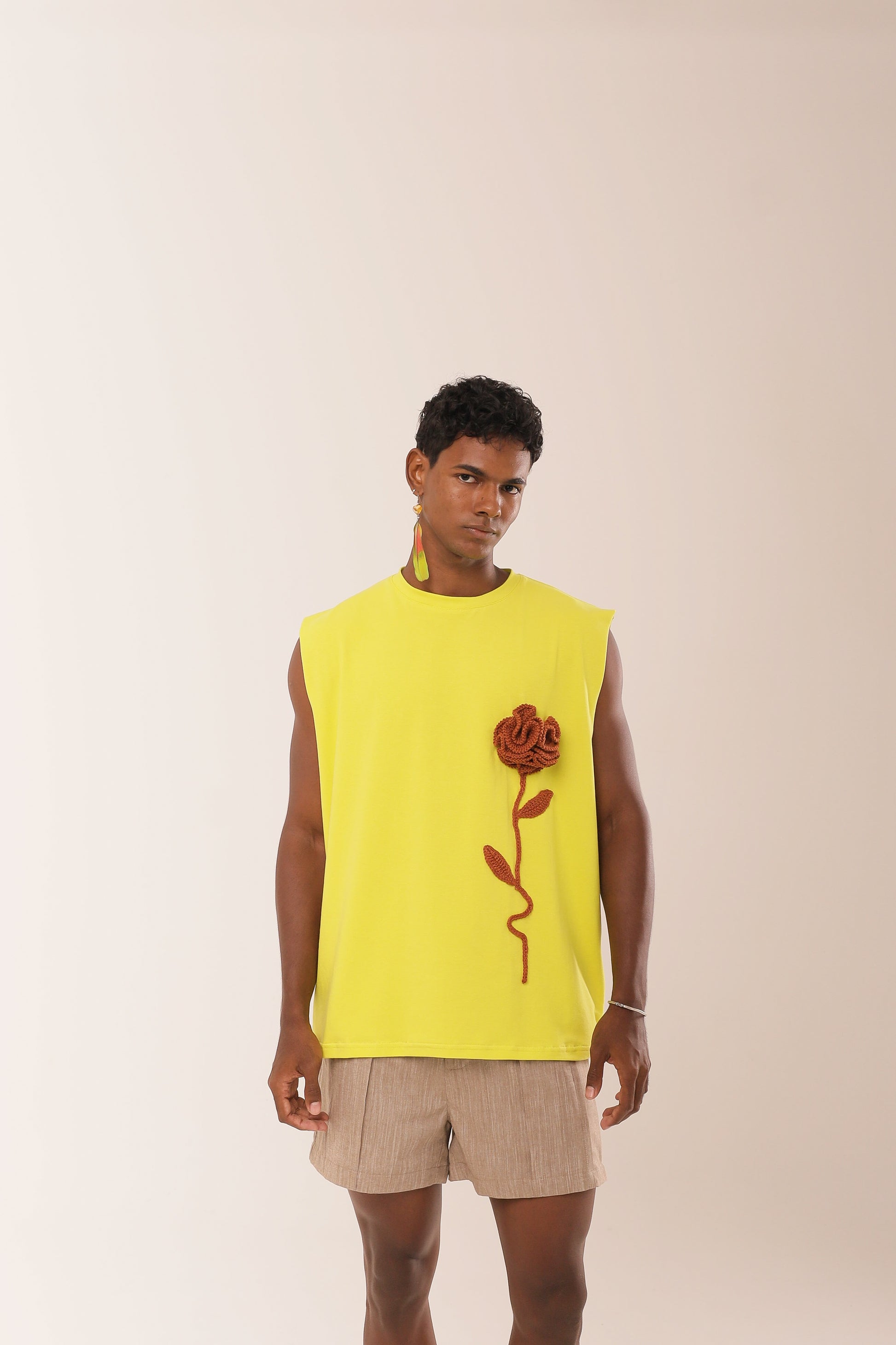 Regata Rosa Crochê Verde Lima