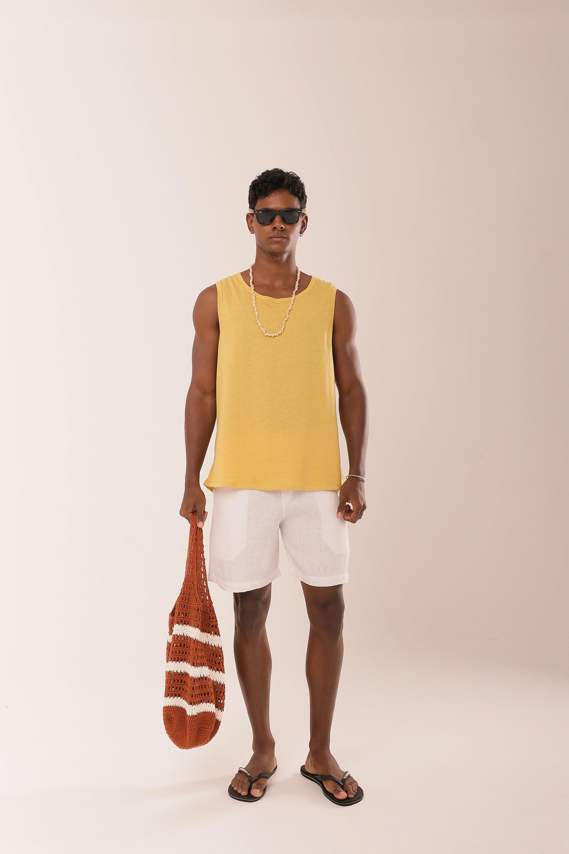 Short 100% Linho Off White