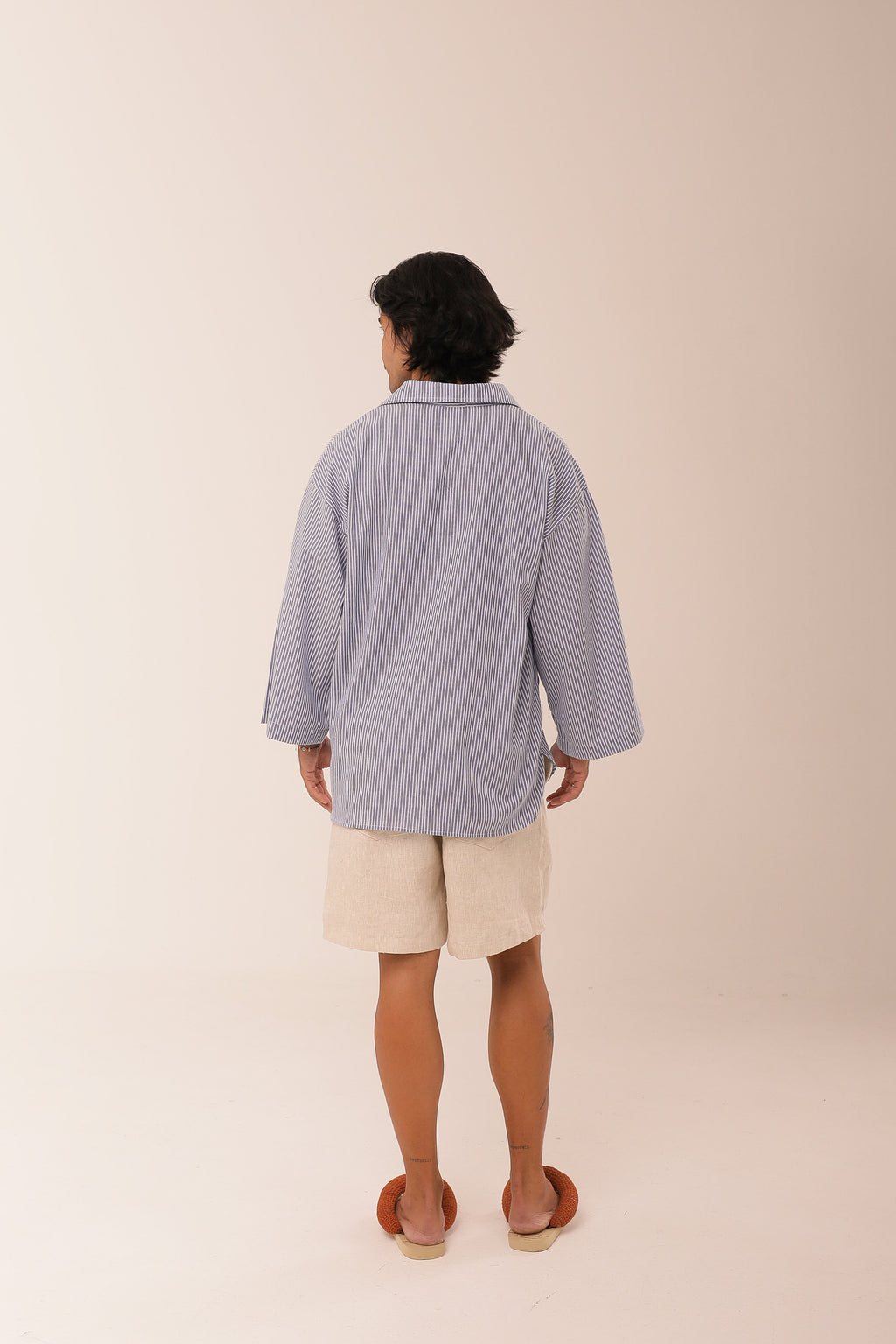 Camisa Listras Oversized  Azul