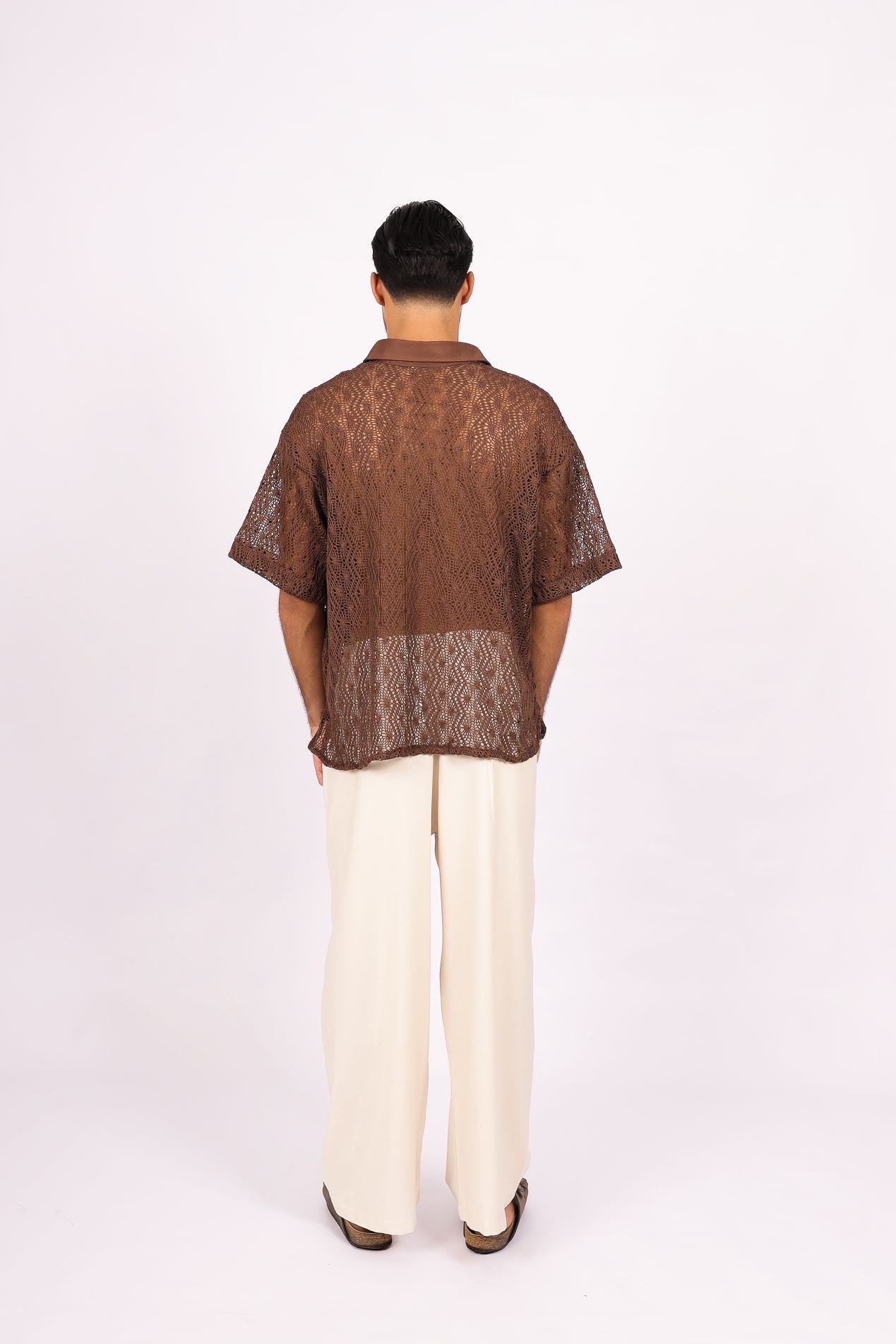 Camisa Ampla Tricot Marrom