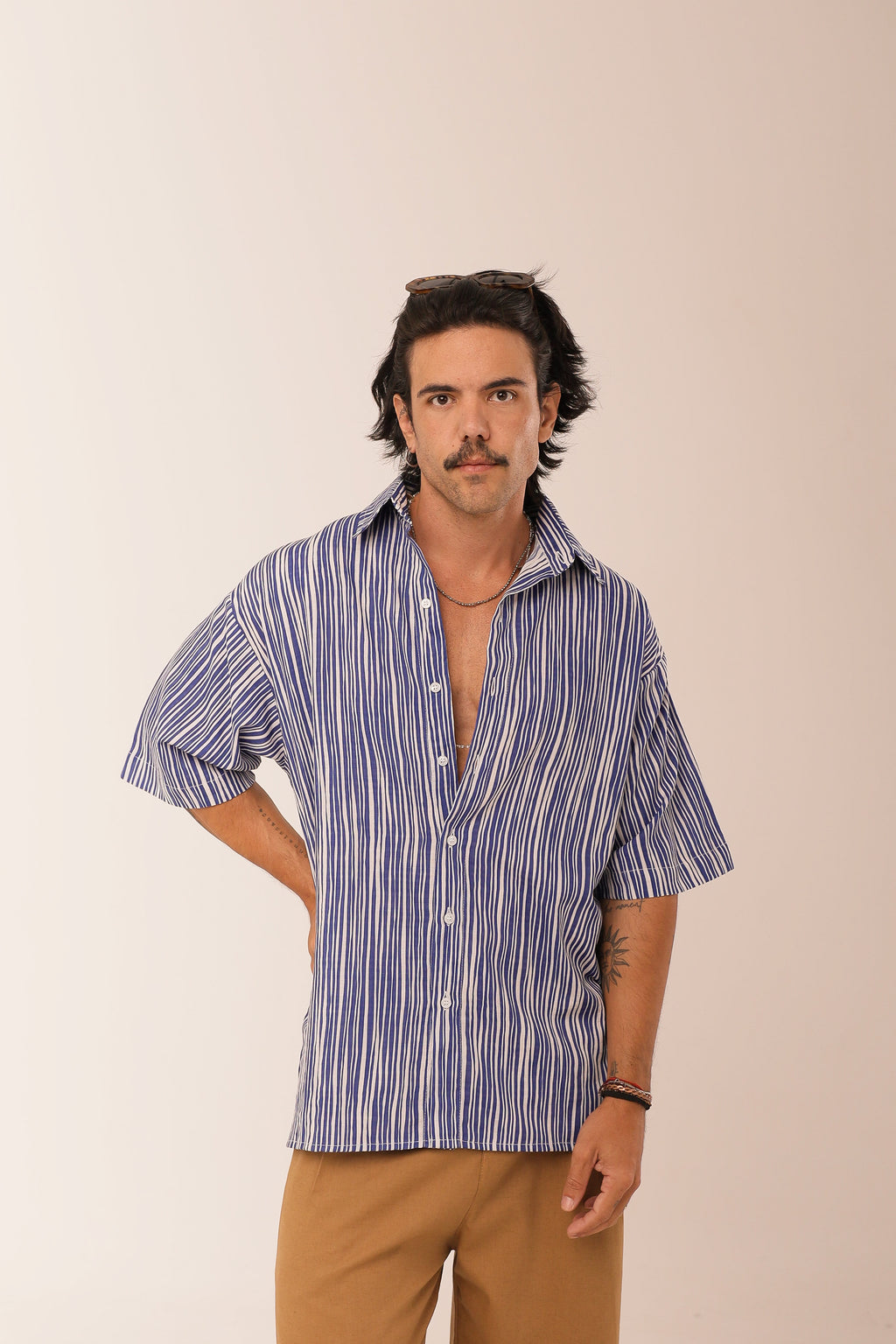Camisa Ampla Marinha Azul