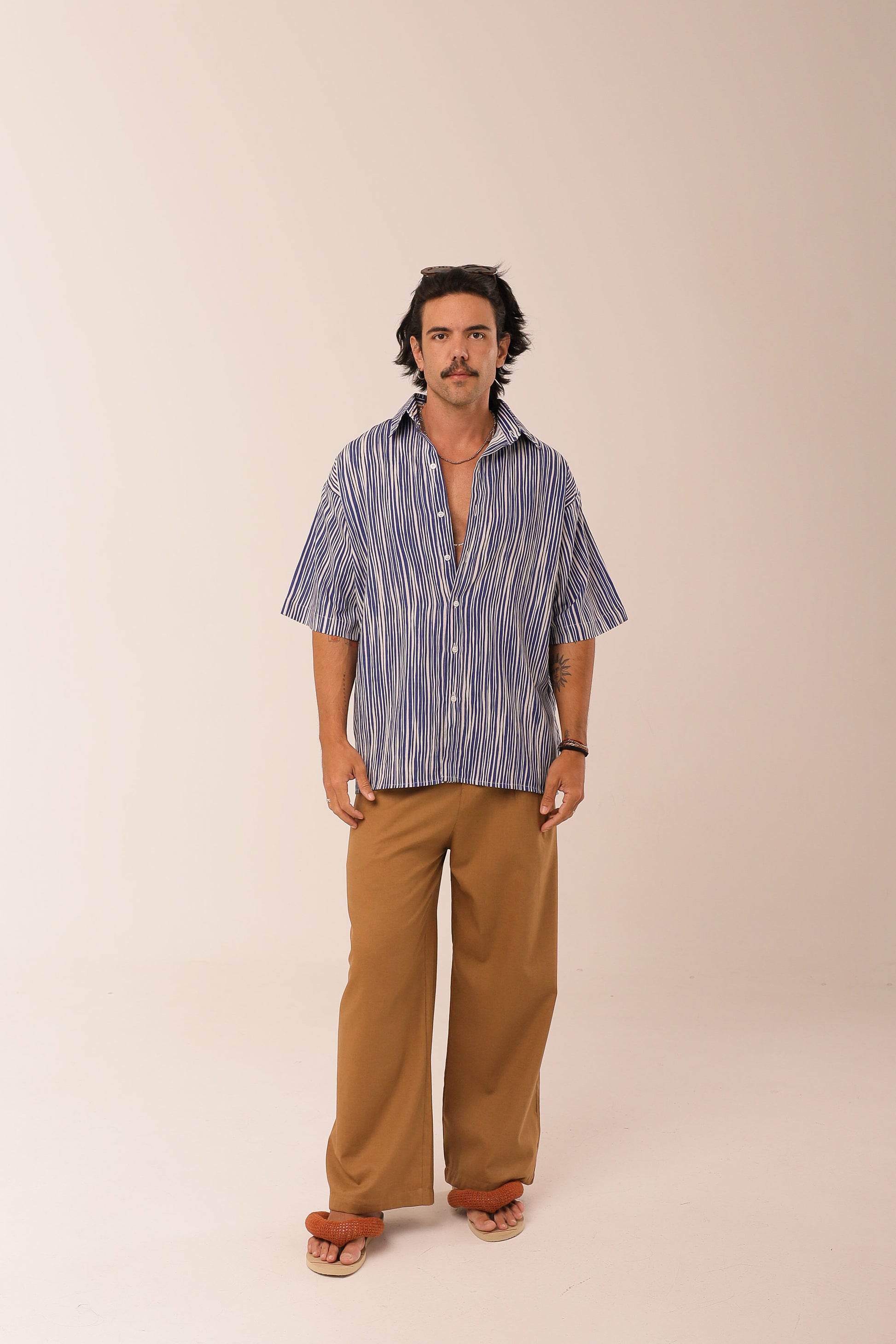 Camisa Ampla Marinha Azul