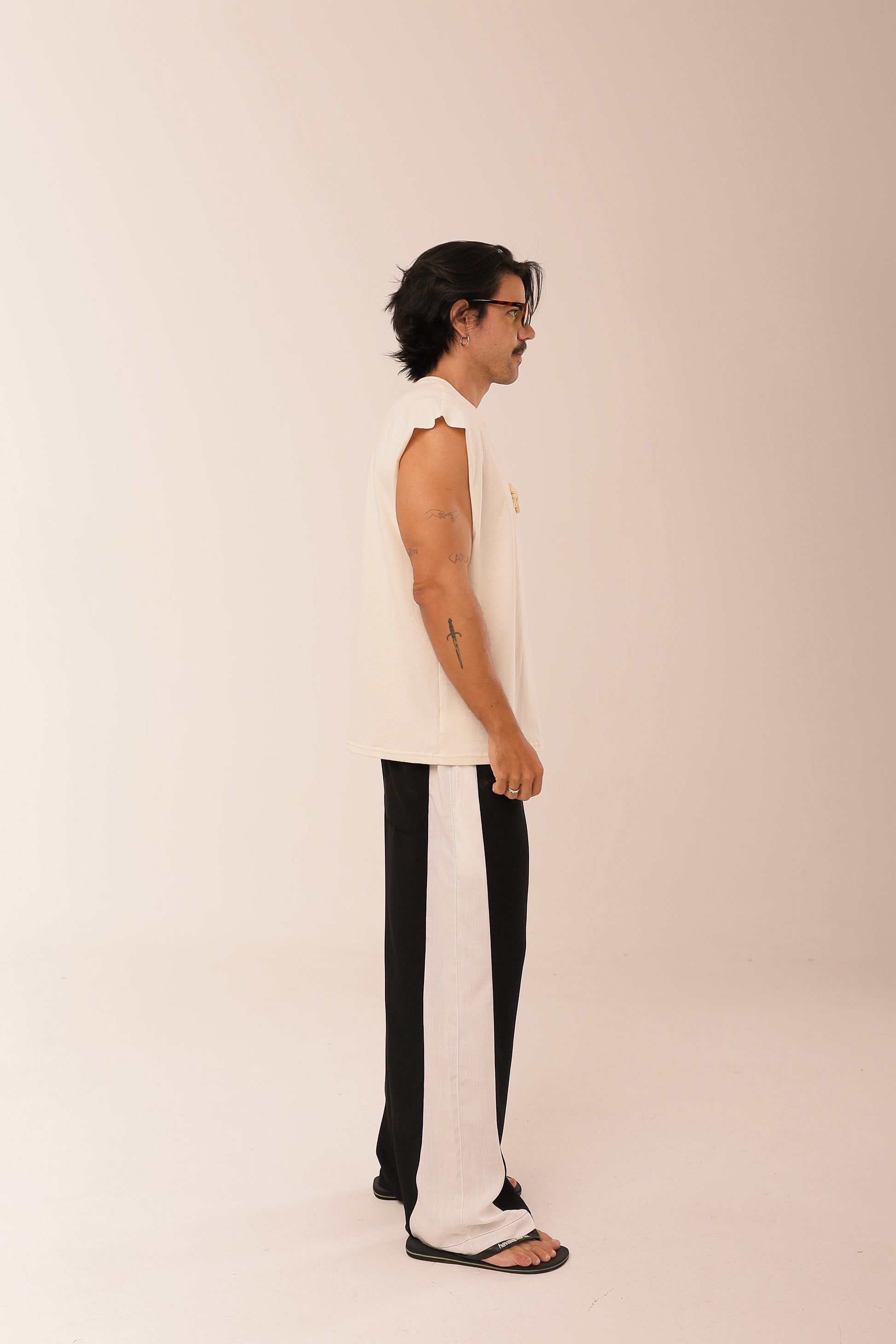 Regata Over Peixe Sagrado Bordado Off White