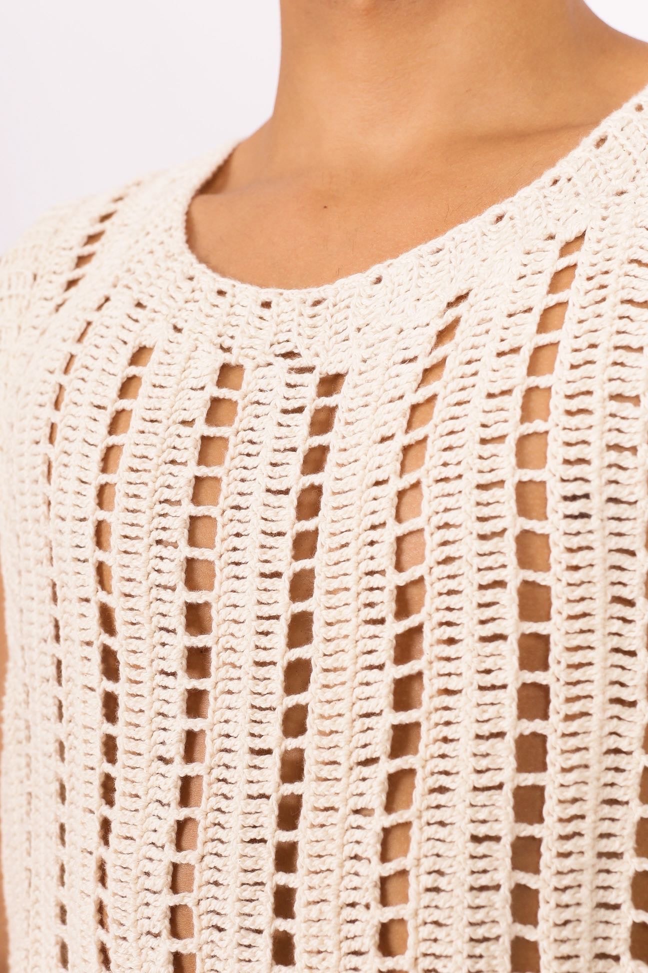 Regata Crochê Origem Off White
