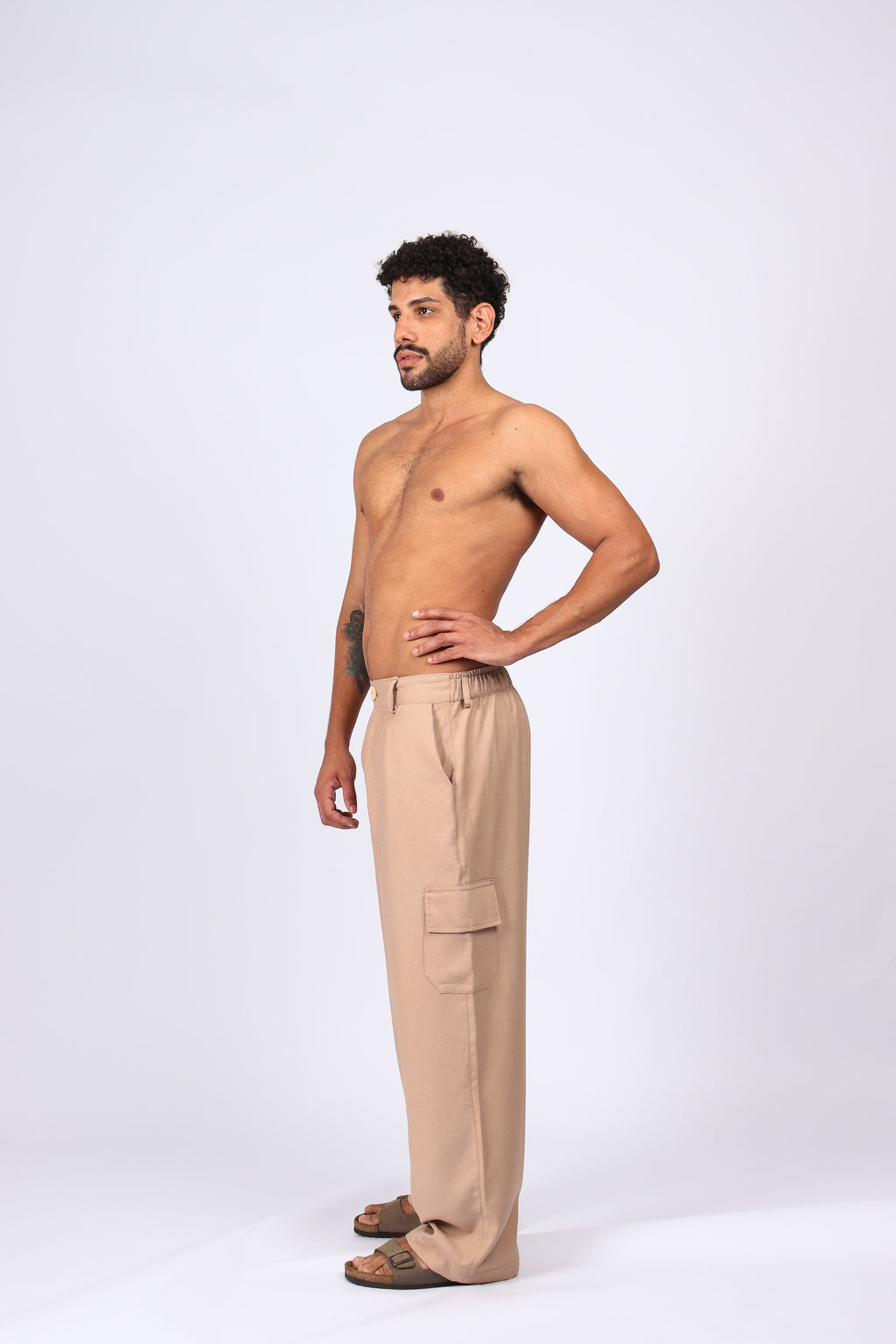 Calça Alfaiataria Reta Bege