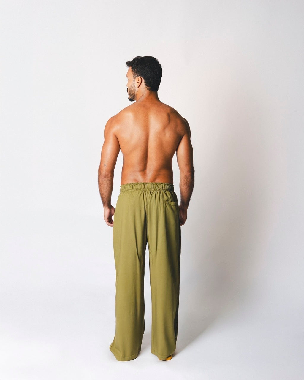 Calça Ampla Pregas Verde