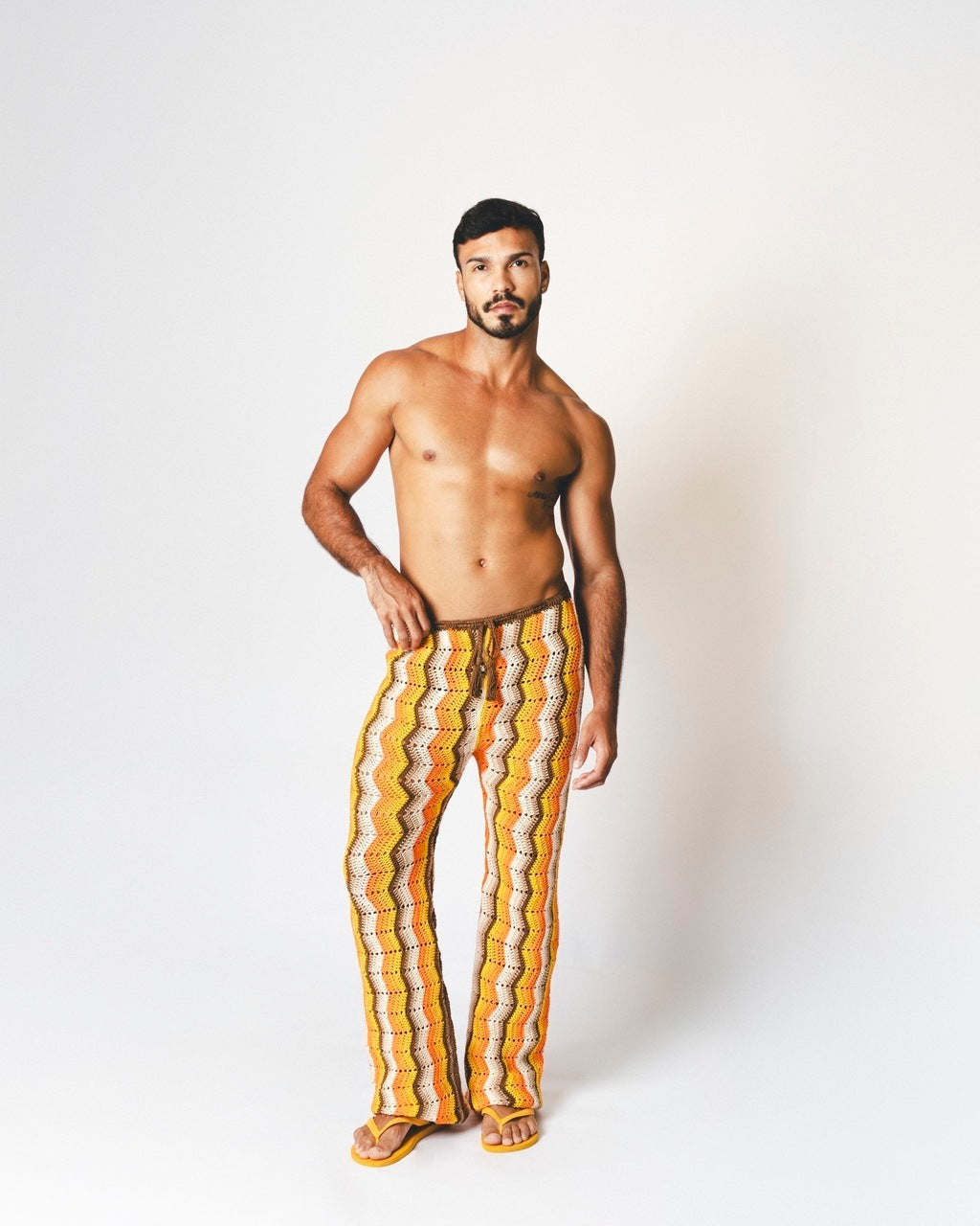Calça Crochê Verão Laranja