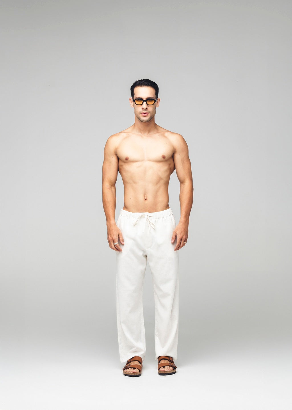 Calça Linho Reta Off White