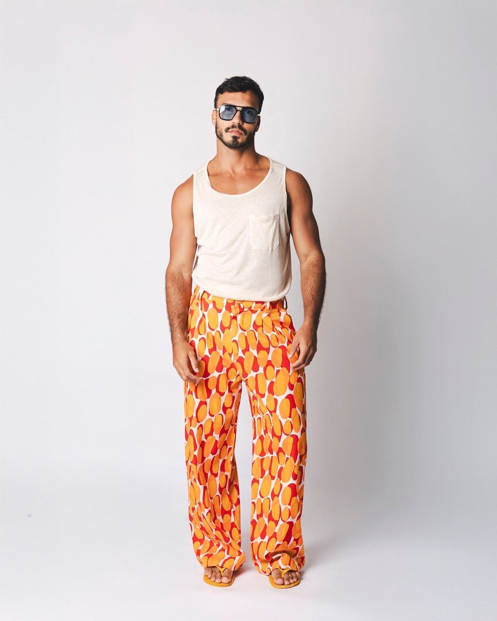 Calça Over Tropical Laranja