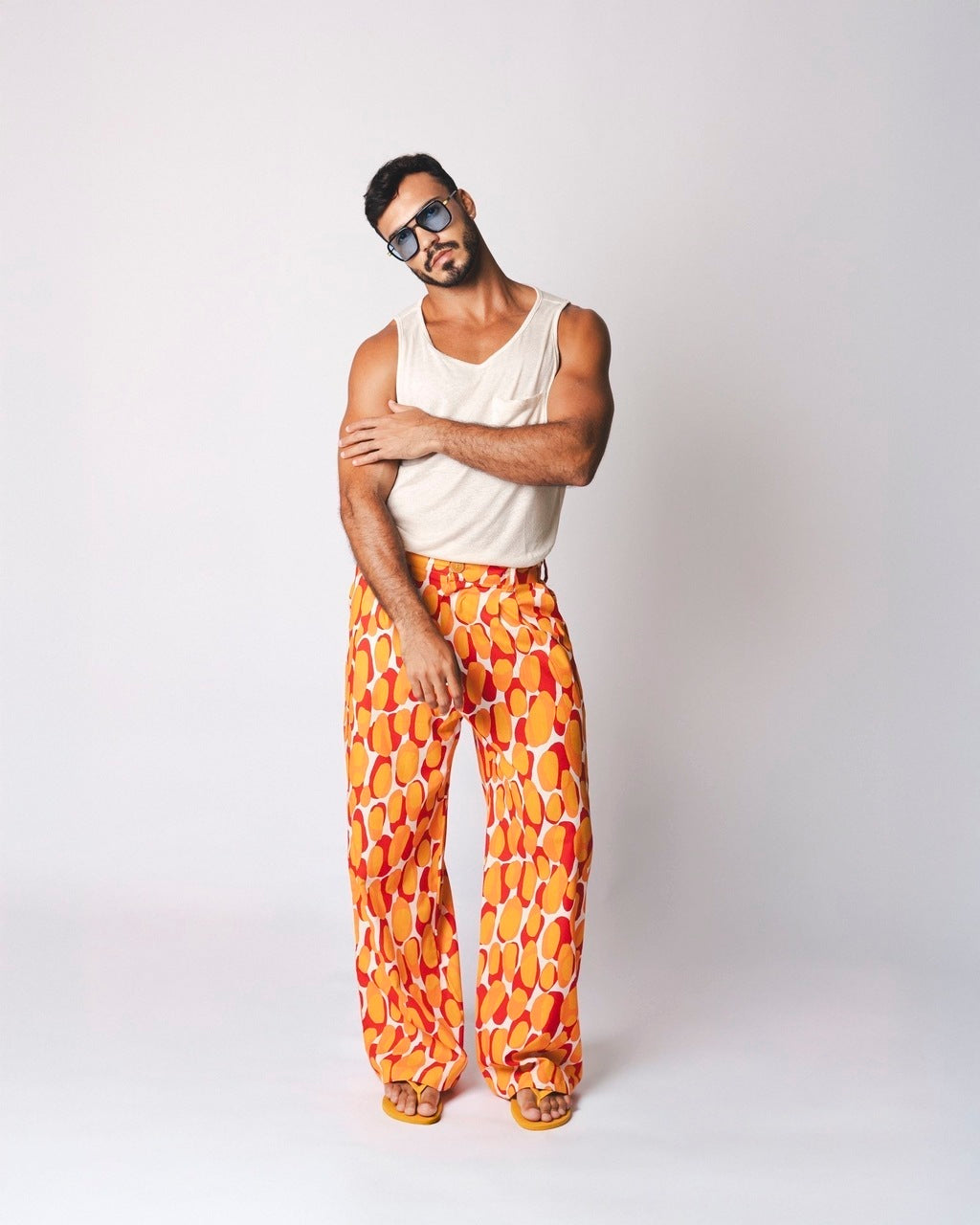 Calça Over Tropical Laranja