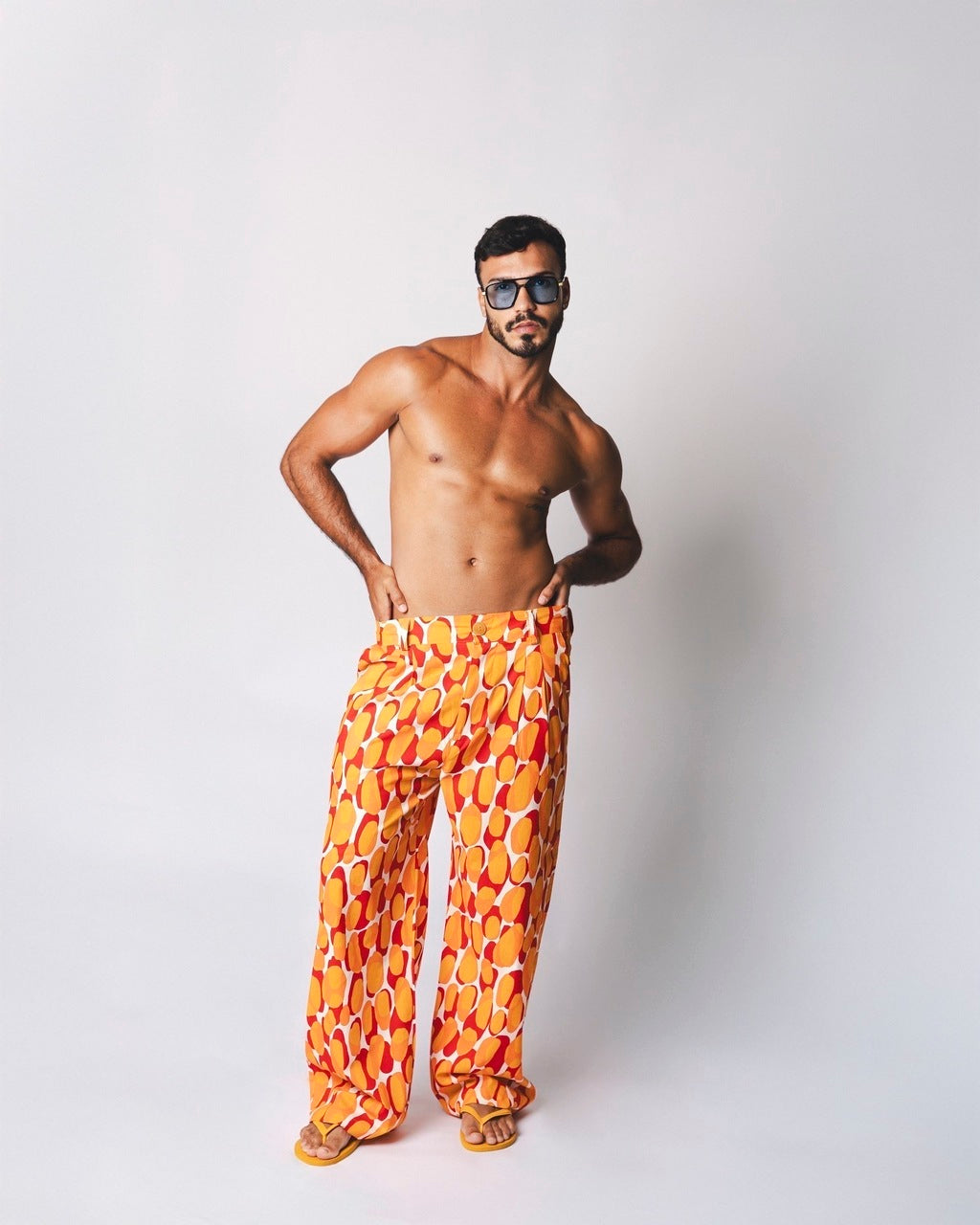 Calça Over Tropical Laranja