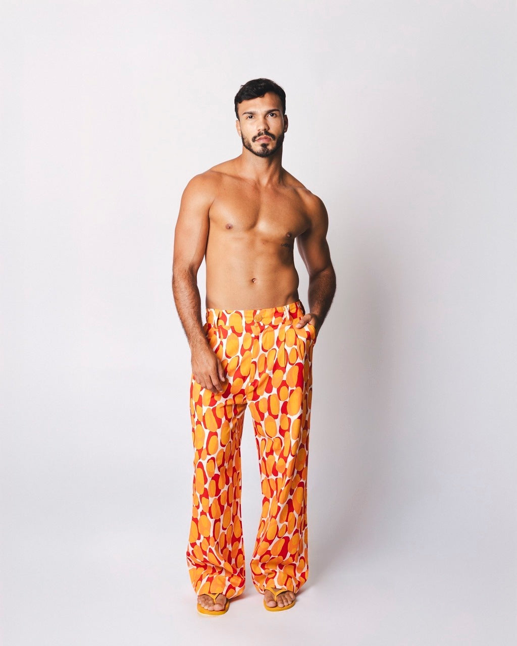 Calça Over Tropical Laranja