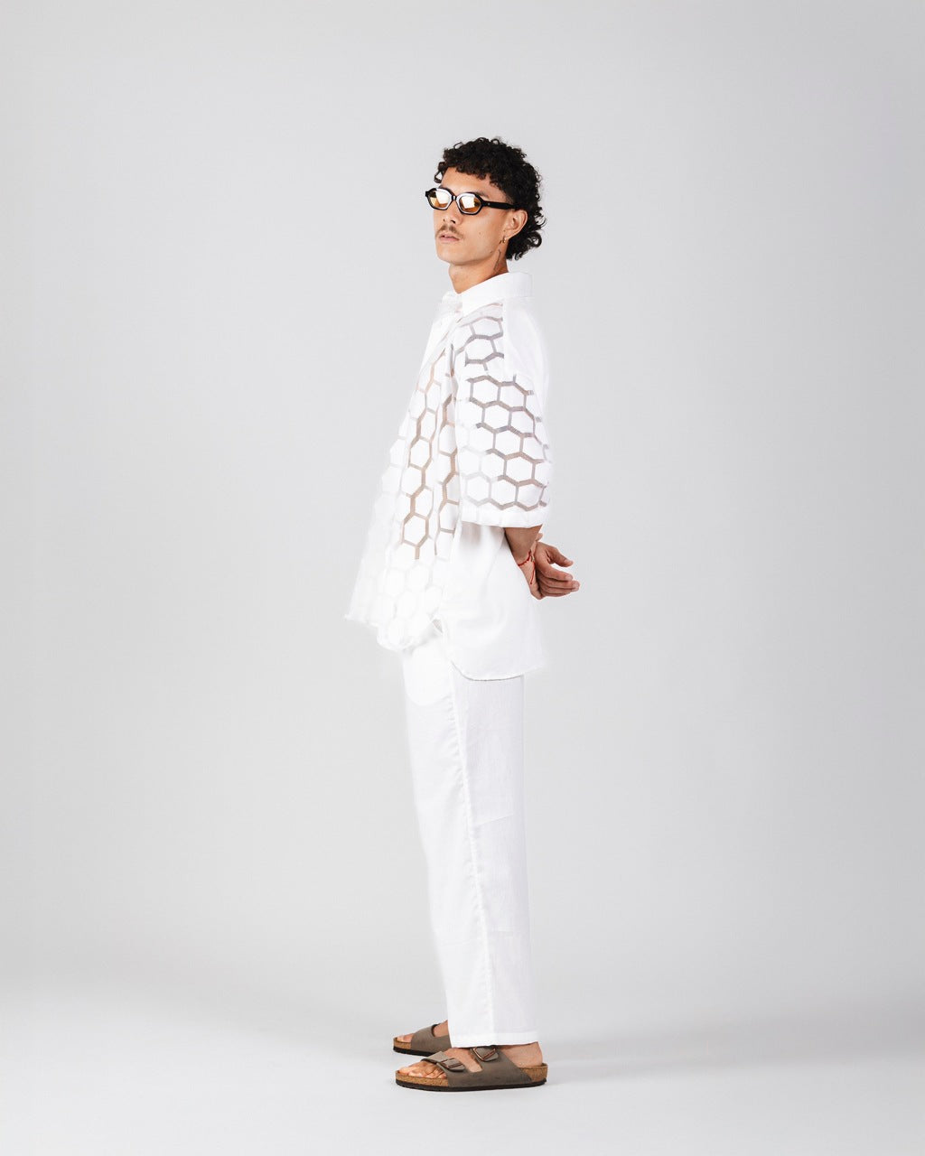 Camisa Ampla Geométrica Off White