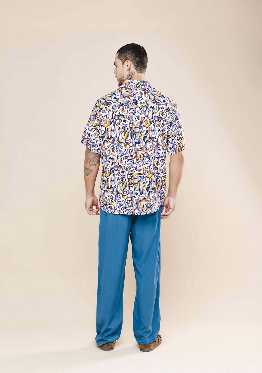 Camisa Estampada Mar de Brisa Azul